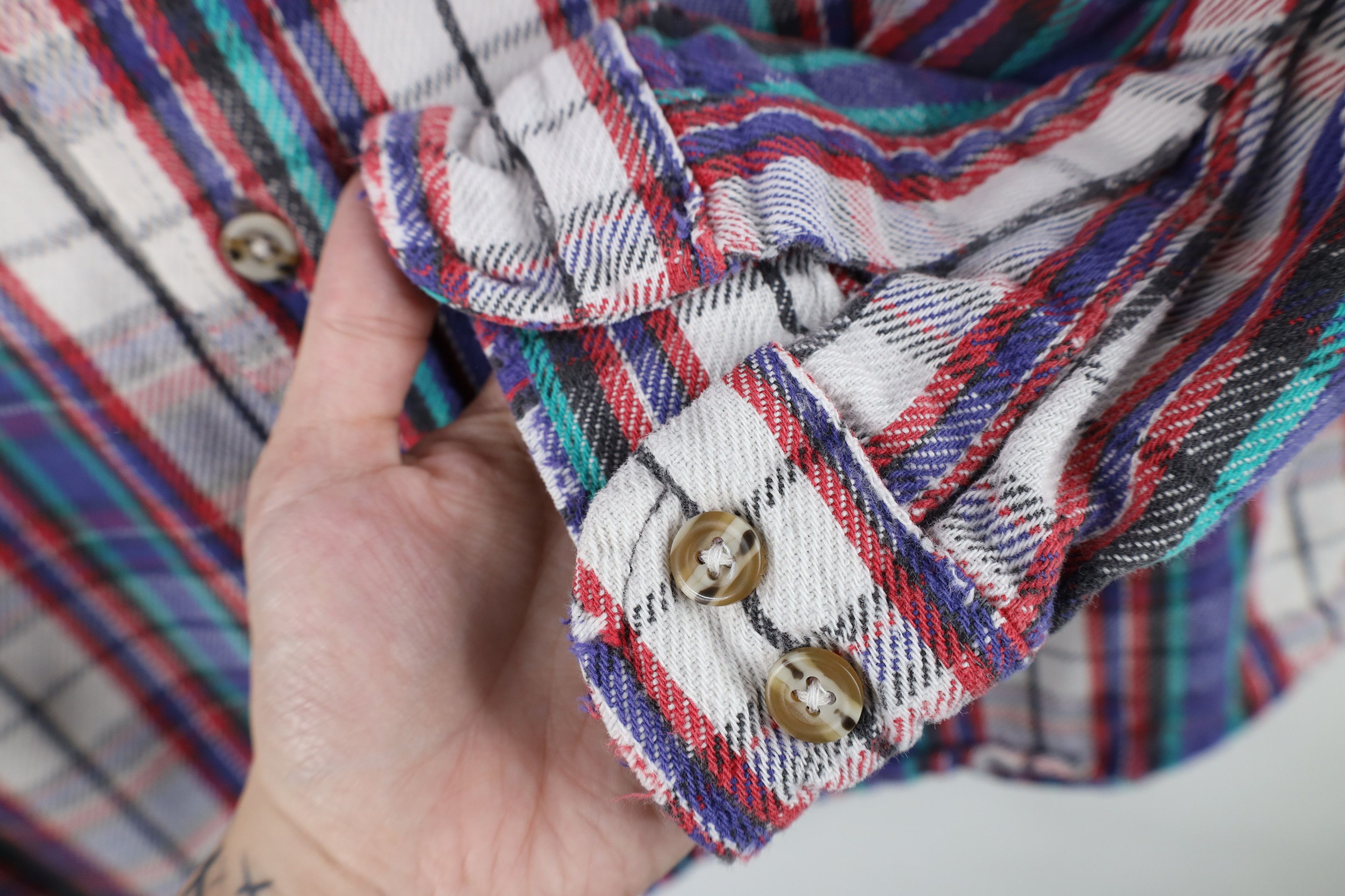 Vintage Vintage 90s Streetwear Heavyweight Flannel Button Shirt Size US L / EU 52-54 / 3 - 9 Thumbnail
