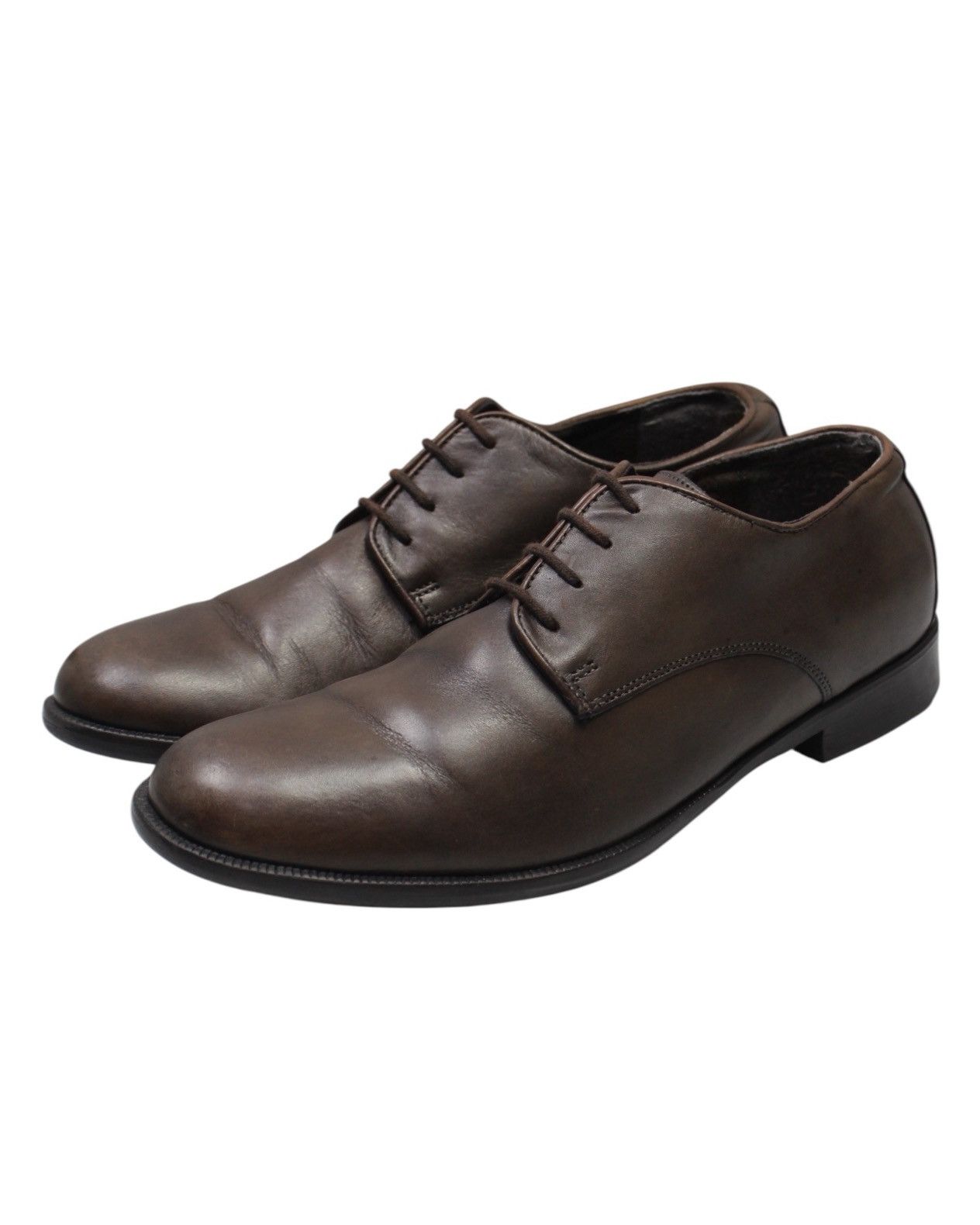 Japanese Brand 2000S STEFANO ROSSI CLASSIC BROWN LEATHER DERBY SHOES Size US 7.5 / EU 40-41 - 5 Thumbnail