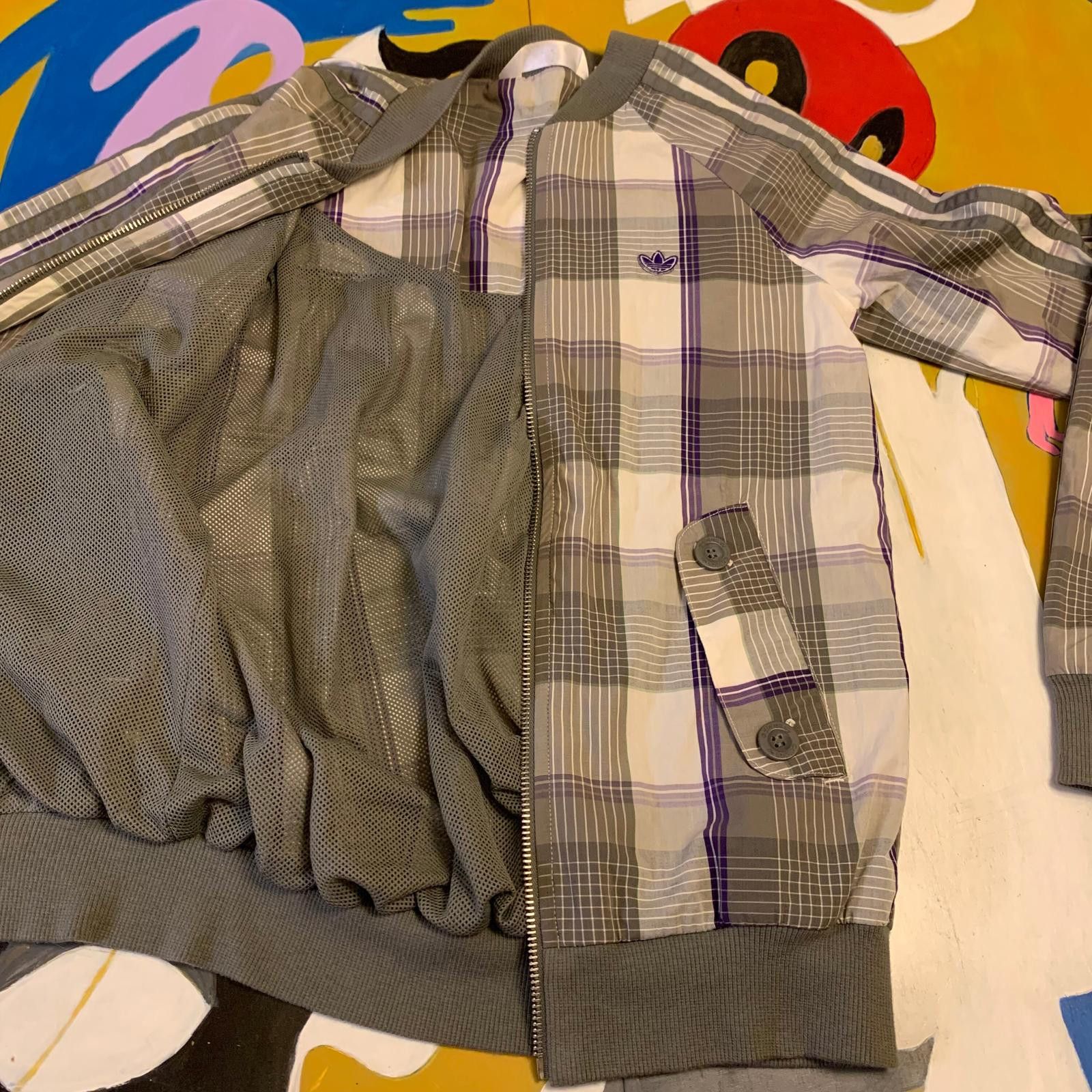 Adidas Adidas Men's Plaid Zip-Up Bomber Jacket Size US M / EU 48-50 / 2 - 3 Thumbnail