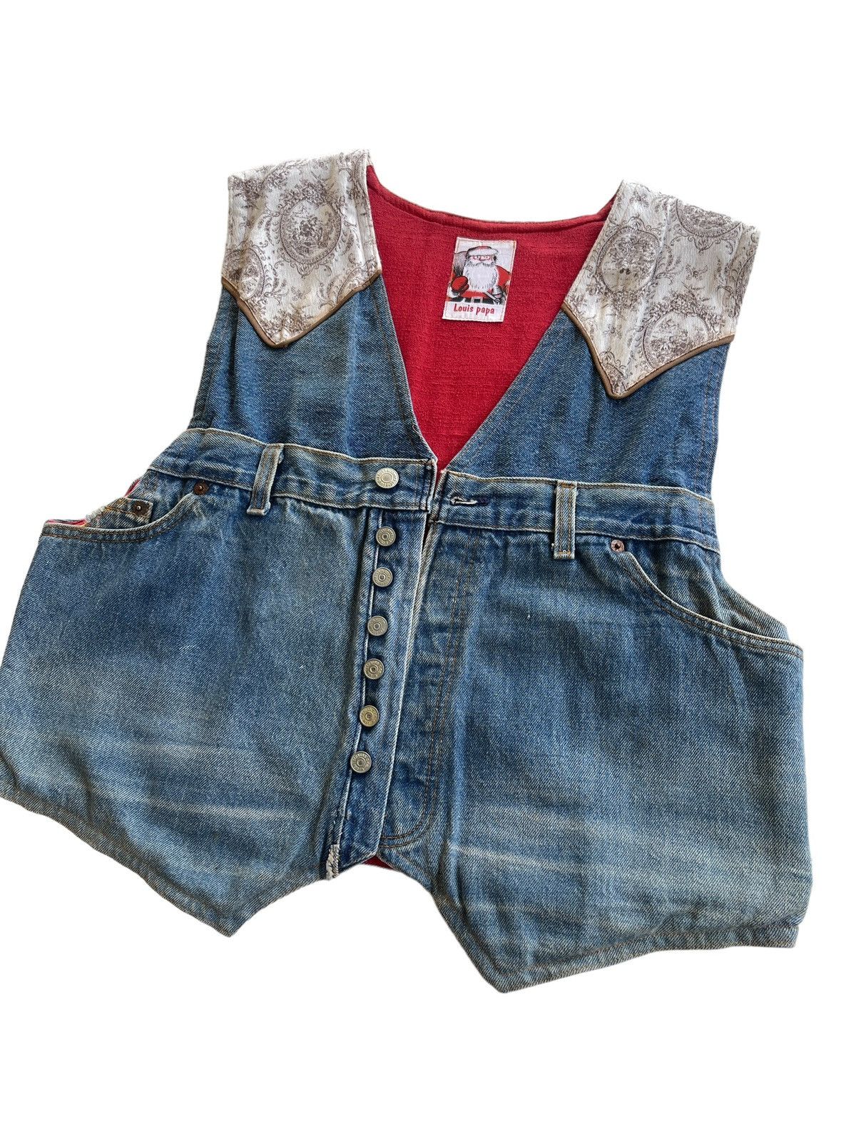 Levi's Vintage Clothing Levis X Louis Papa Reconstruct Custom Denim Vest Size M / US 6-8 / IT 42-44 - 5 Thumbnail