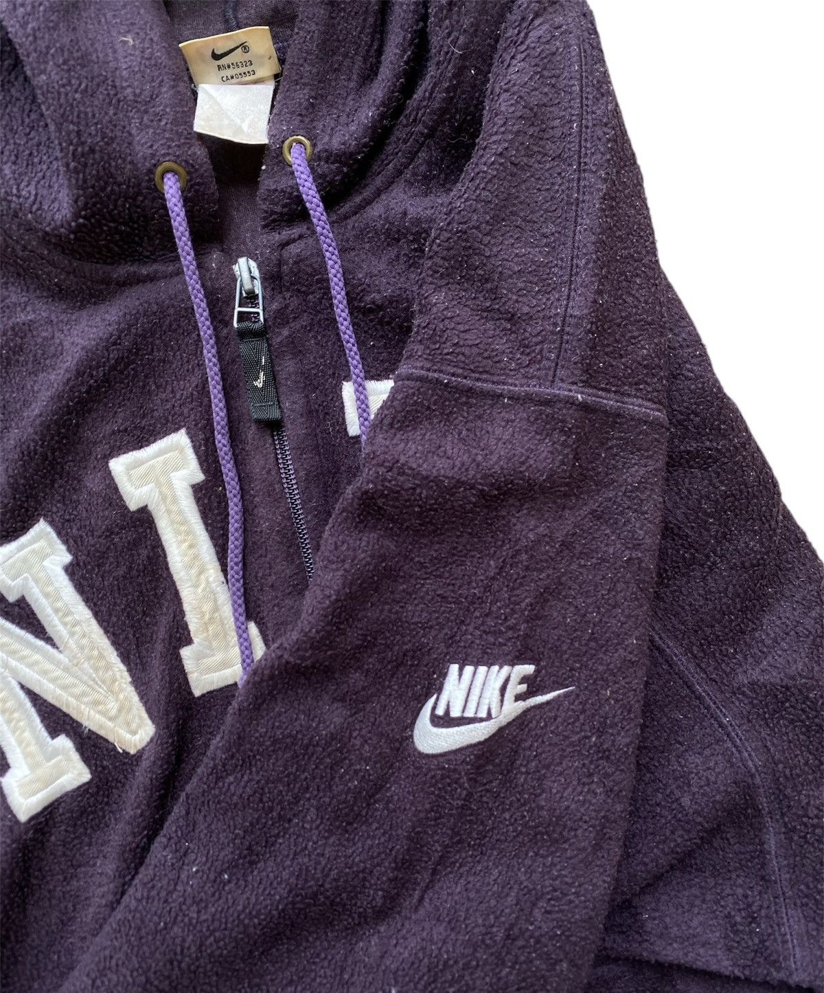 Nike Vintage 90s Nike Hoodie Spellout Fleece Full Zip XL Size US XL / EU 56 / 4 - 3 Thumbnail
