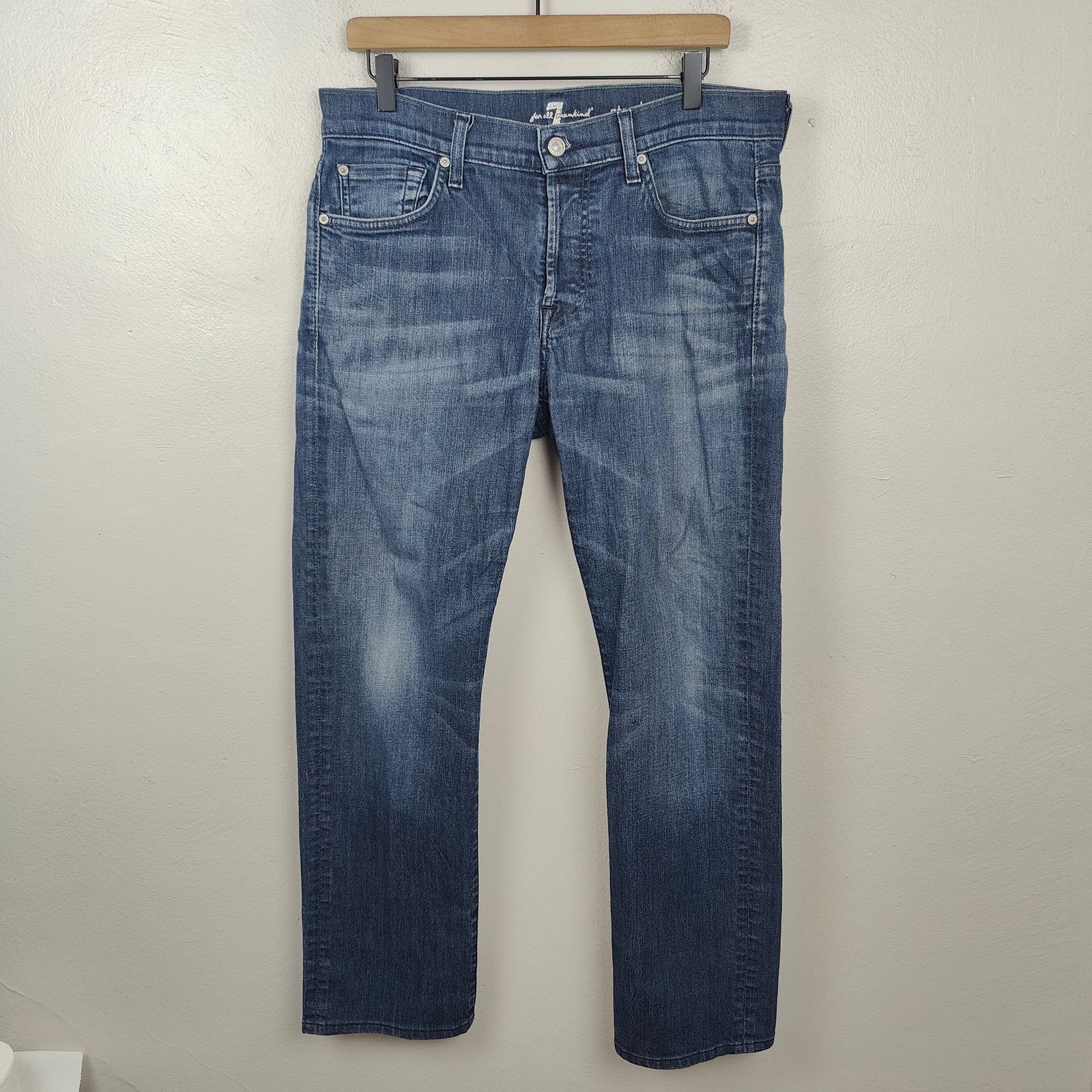 7 For All Mankind Vintage Y2K 7 For All Mankind A Pocket Straight Jeans Men 34 Size US 34 / EU 50 - 4 Thumbnail