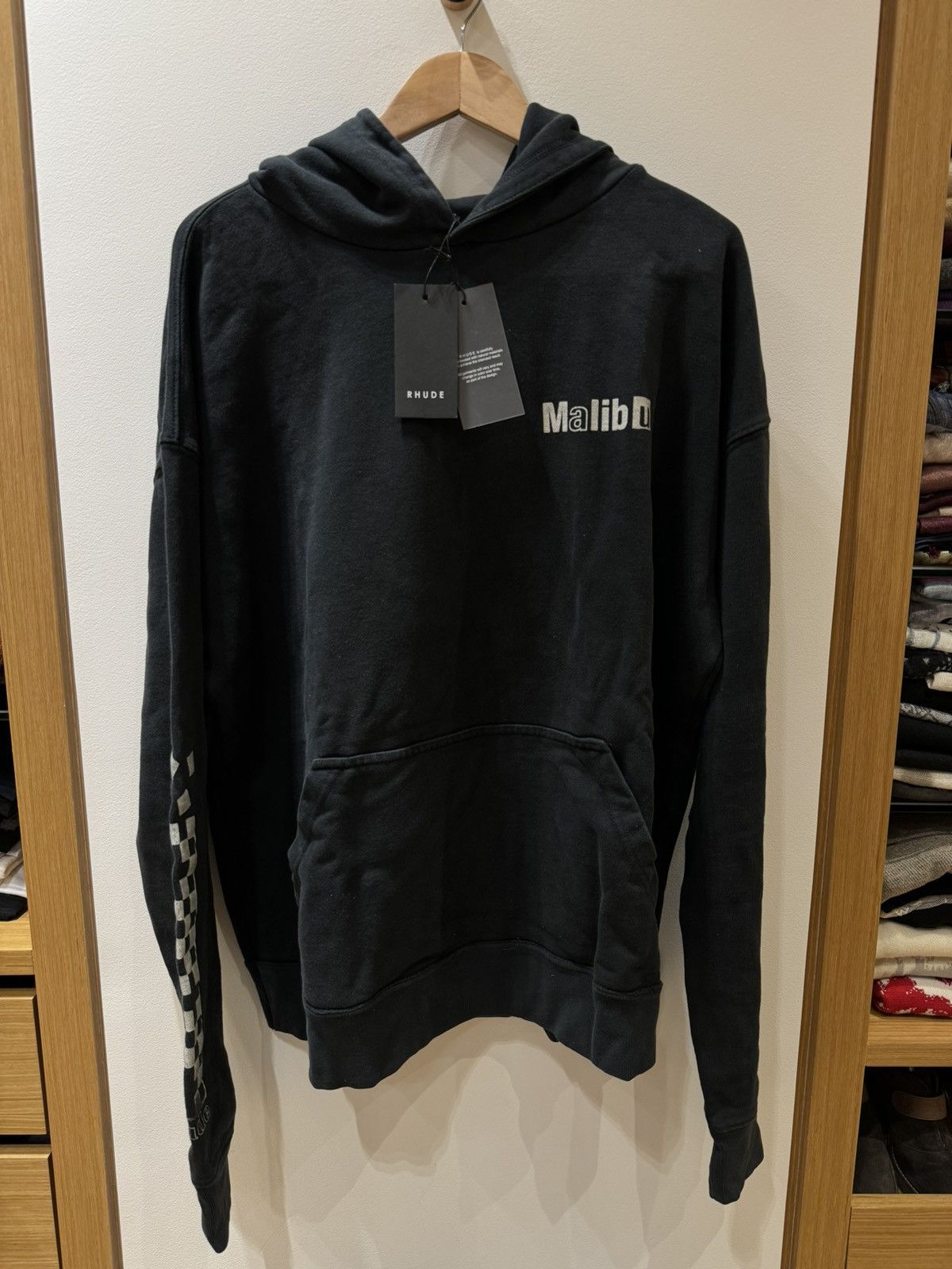 image of Rhude Malibu Hoodie in Black, Men's (Size Small)