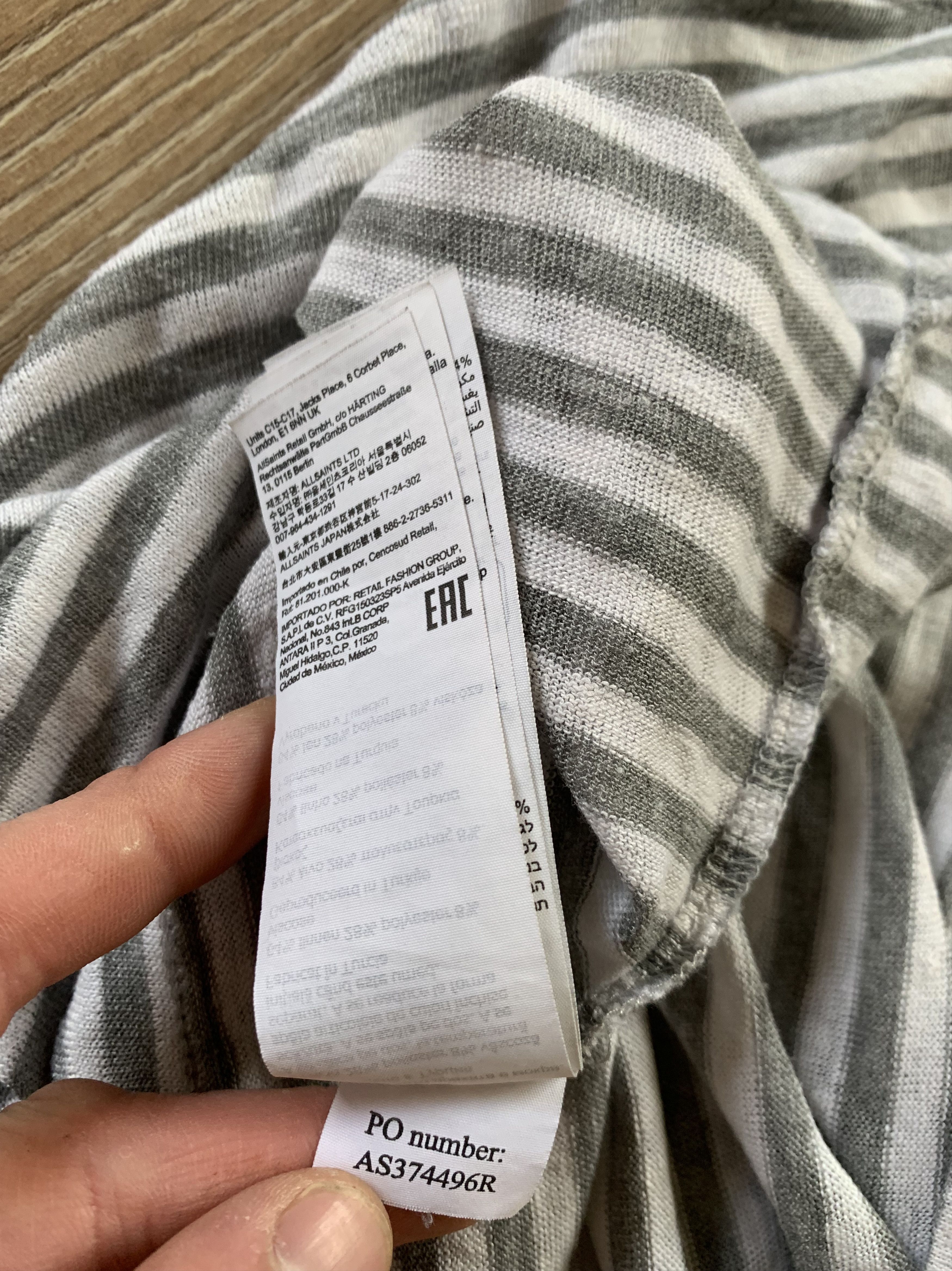 Allsaints Allsaints Oversized Stripe Cotton T-Shirt Size US XL / EU 56 / 4 - 9 Thumbnail