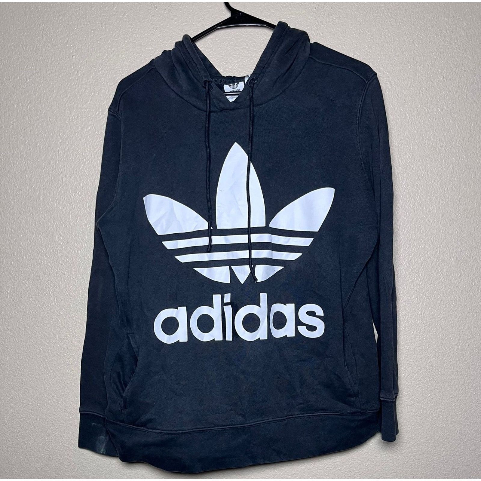 Adidas 👟 Adidas Trefoil Big Logo Hoodie – With Black Color Size L Size US L / EU 52-54 / 3 - 1 Thumbnail