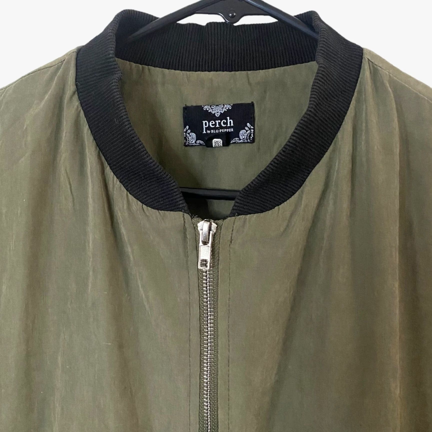 Vintage Perch By Blu Pepper Bomber Jacket Womens 2XL Green Full-Zip Casual Microsuede Size XXL / US 16-18 / IT 52-54 - 5 Thumbnail