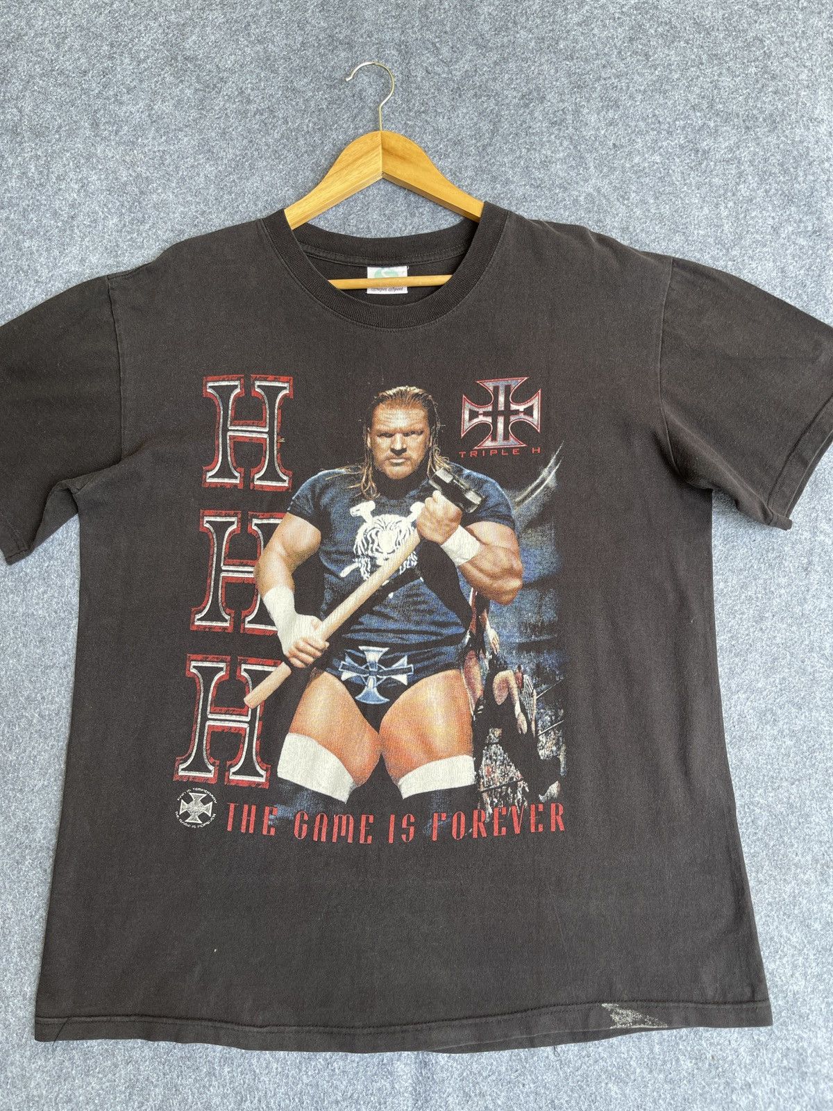 Vintage Rare🔥Vintage 90s Triple H SUN FADED T Shirt Size US XL / EU 56 / 4 - 8 Thumbnail