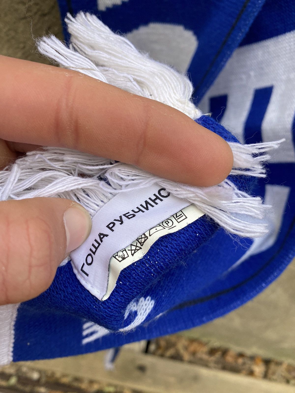 Gosha Rubchinskiy Gosha Rubchinskiy Save God Overprinted Scarf Size ONE SIZE - 9 Thumbnail