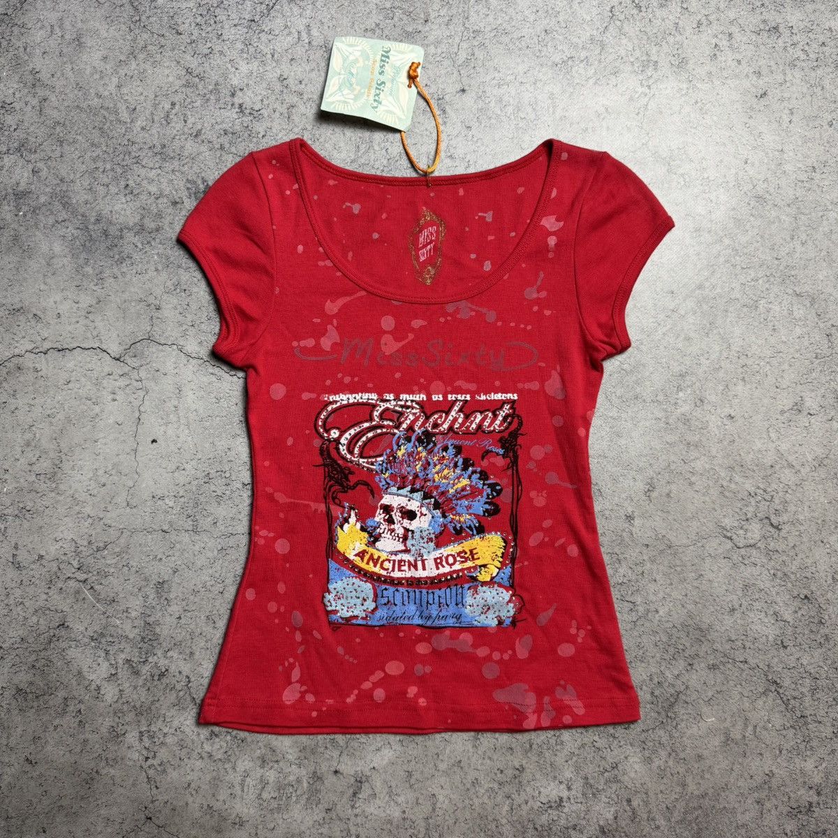 Miss Sixty NEW Miss Sixty Vintage T-Shirt Ed hardy Style Size M / US 6-8 / IT 42-44 - 1 Thumbnail