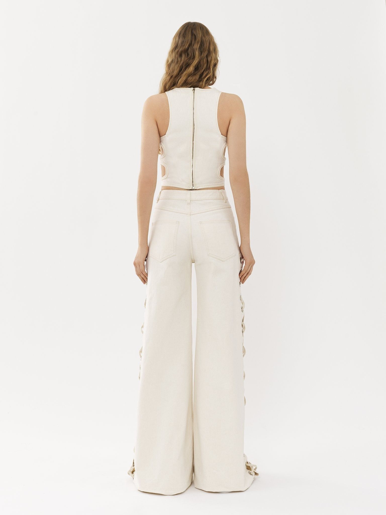 Chloe o1y0825 Crop Top in Cream Size M / US 6-8 / IT 42-44 - 6 Thumbnail