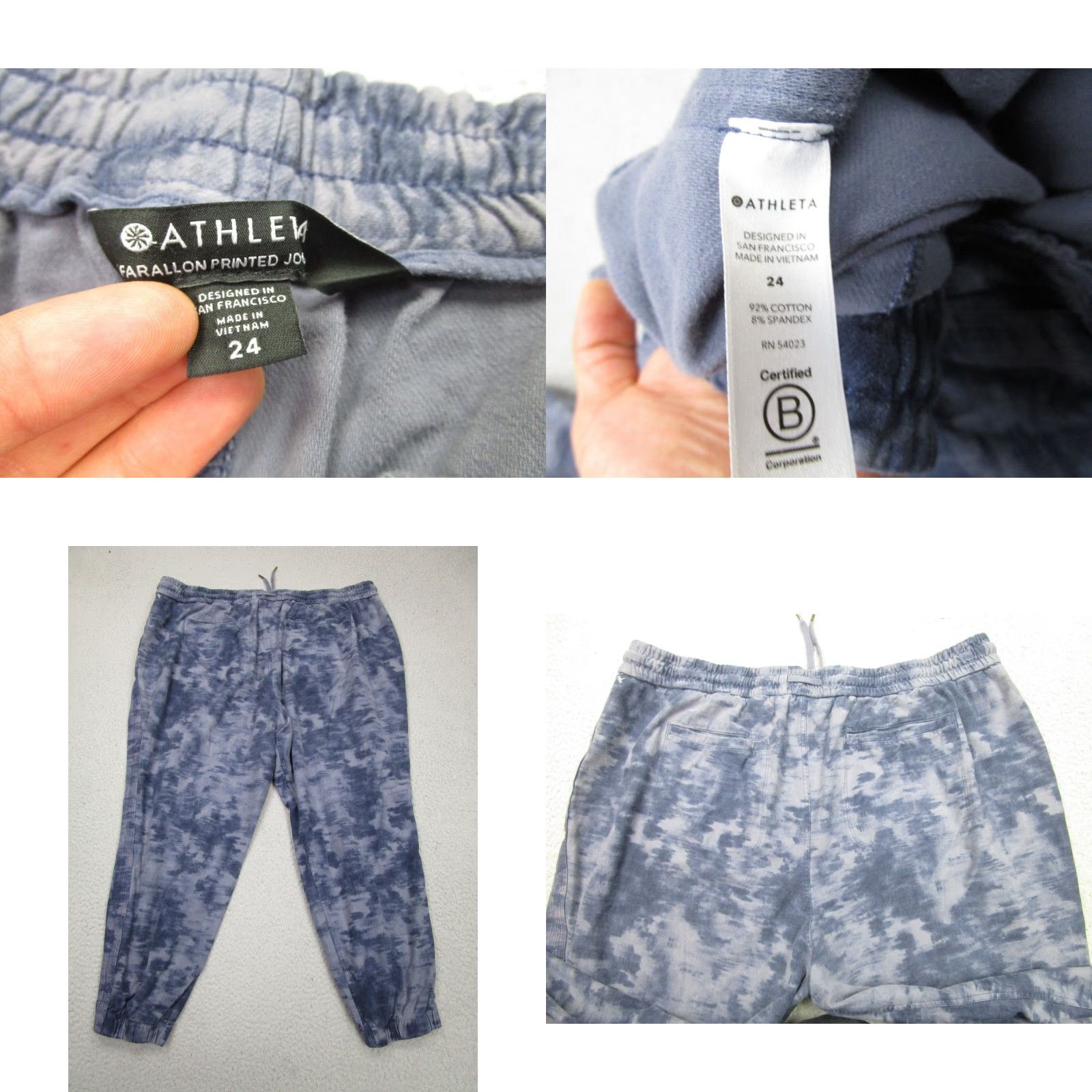 Athleta Athleta Pants Womens 24 Blue Tie Dye Farallon Printed Joggers Sweatpants Size 42" / US 20 - 8 Thumbnail
