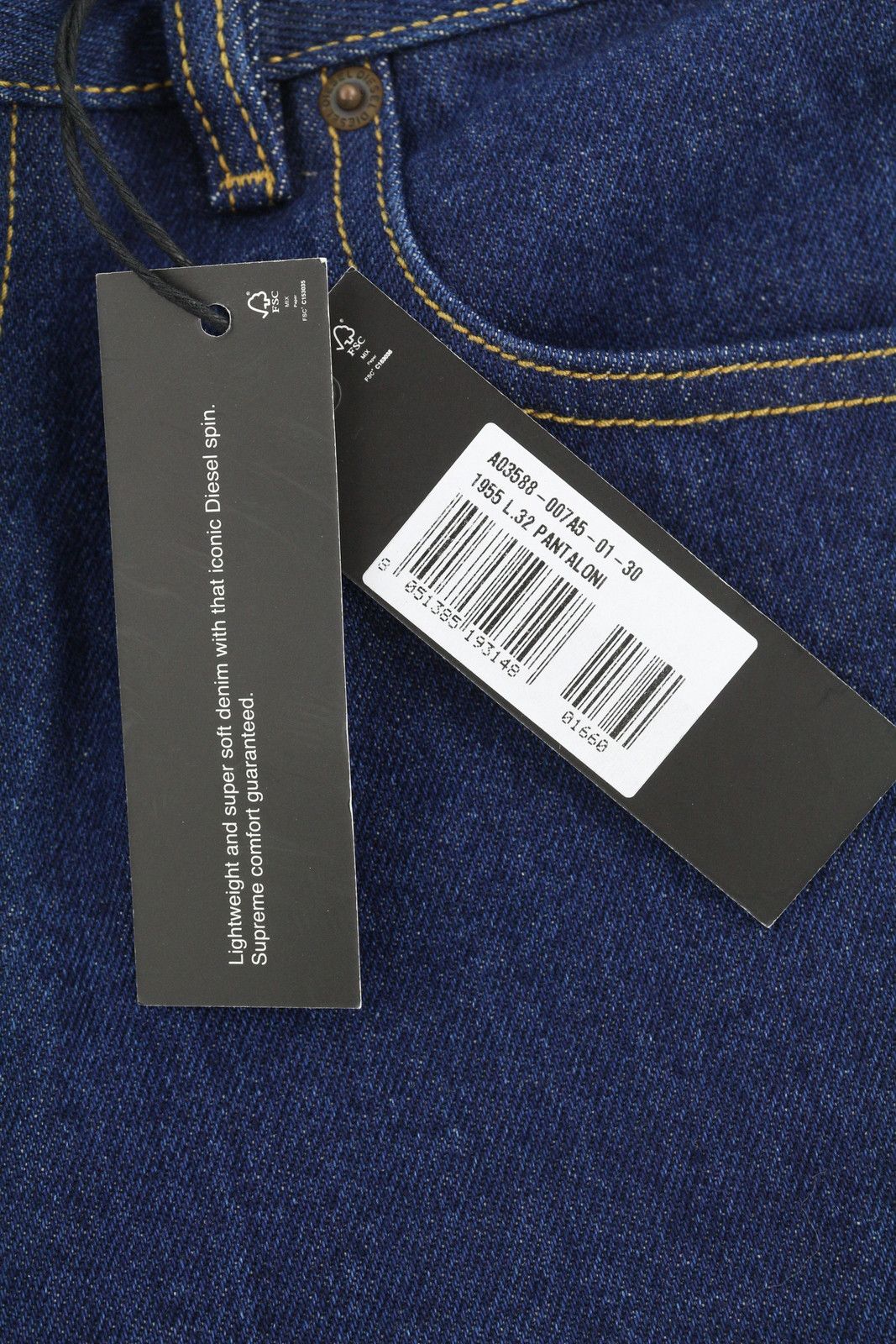 Diesel D-REKIV-Z 007A5 W30/L32 Tapered Mid Blue Jeans 40894 Size US 30 / EU 46 - 6 Thumbnail