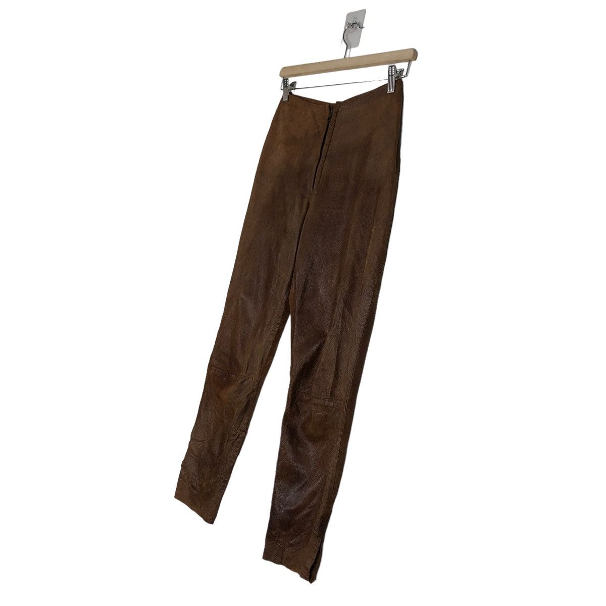 Genuine Leather 🔥VINTAGE BIKER LEATHER PANTS GARAGE ISSEY MIYAKE JAPAN Size US 26 / EU 42 - 10 Thumbnail