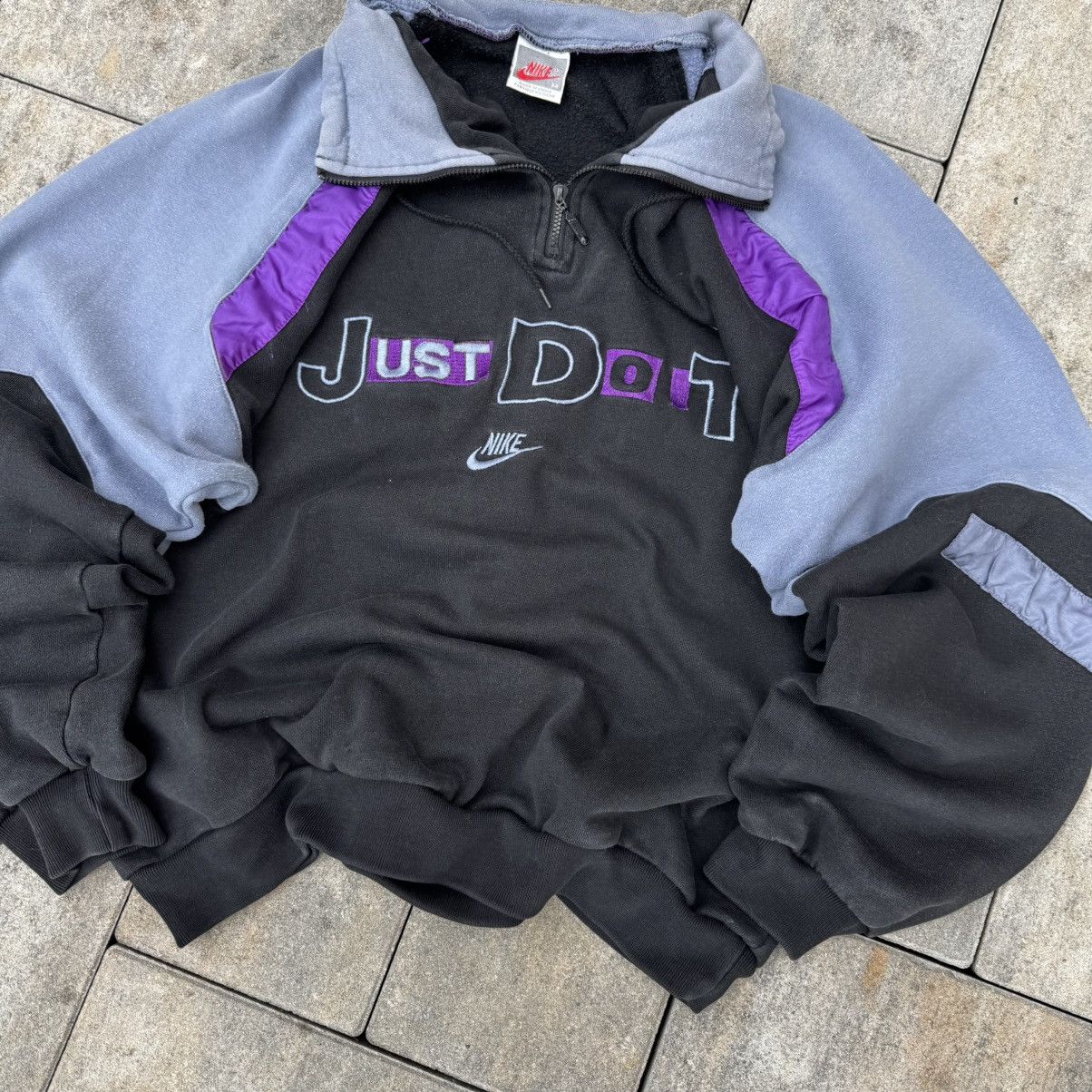 Nike Rare Vintage 90’s Nike JUST DO IT Half Zip Hoodie Y2K logo Size US M / EU 48-50 / 2 - 3 Thumbnail