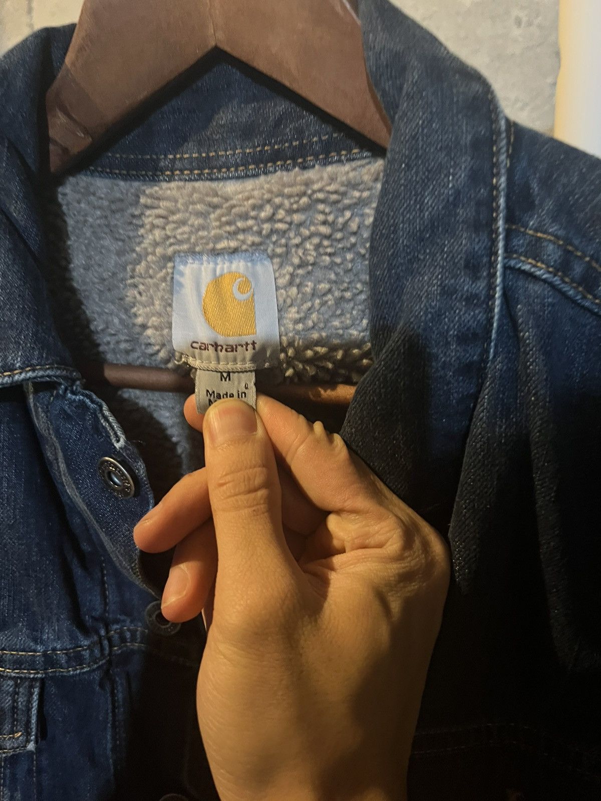 Carhartt × Japanese Brand × Vintage Vintage Carhartt Denim Sherpa Lined Jacket Size US M / EU 48-50 / 2 - 2 Thumbnail