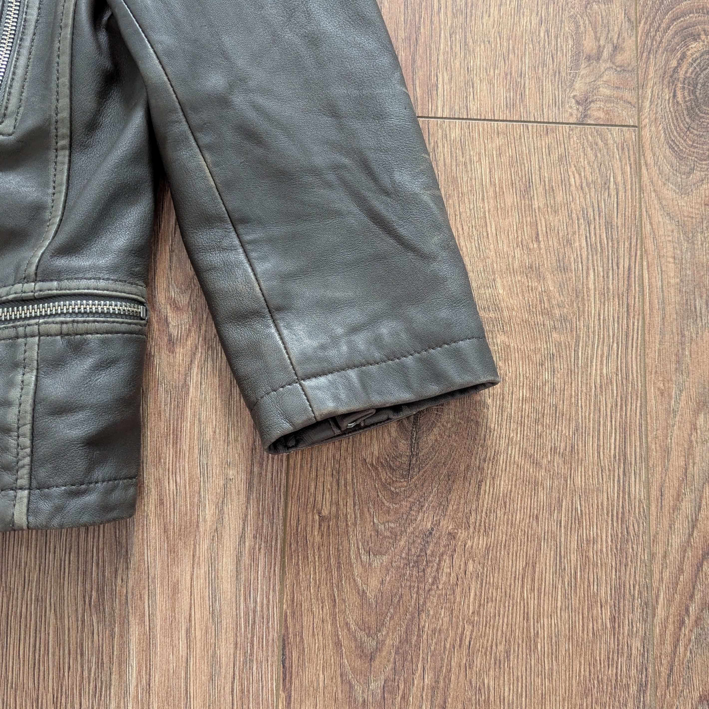 Allsaints ALLSAINTS Cropped Cargo Biker Leather Jacket With Scuffs Size M / US 6-8 / IT 42-44 - 6 Thumbnail