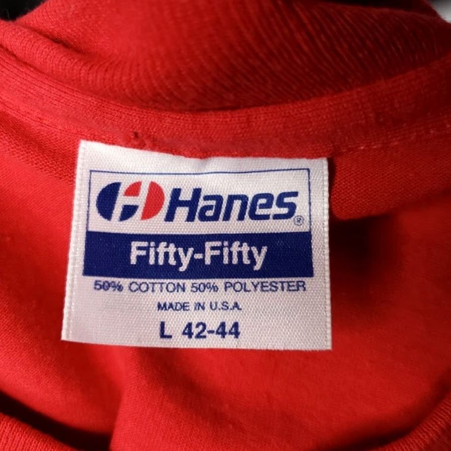 Hanes VINTAGE UNLV Preschool T Shirt Mens Medium 80s Rompin Rebels Made In USA Red Cotton Blend 50/50 Graphic Tee Mens Size US M / EU 48-50 / 2 - 6 Thumbnail