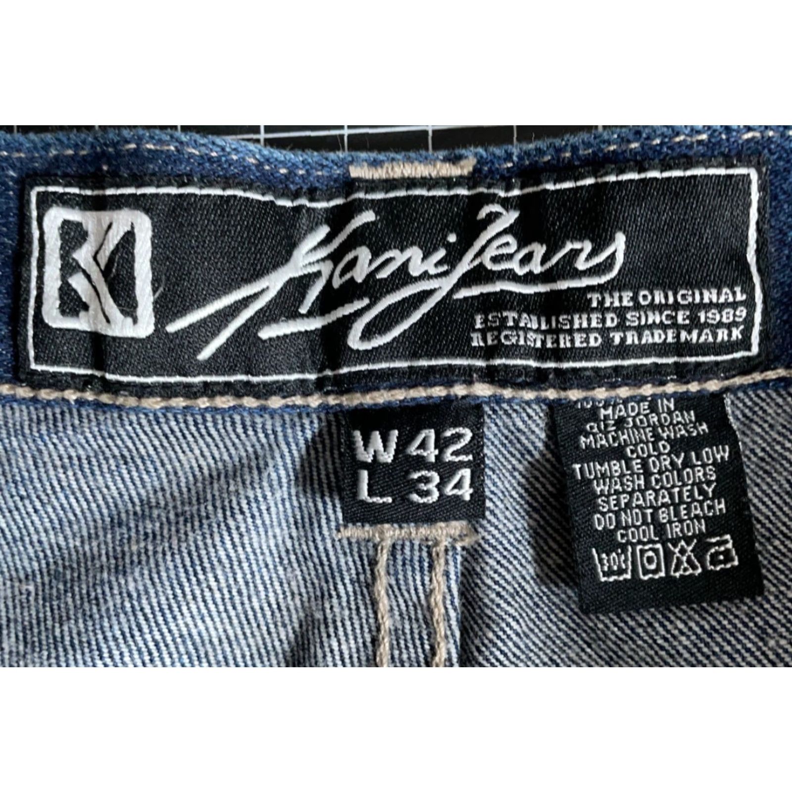 Denime VINTAGE Kani Jeans Baggy Fit Cargo Jeans Men's 42 x 34 Denim Blue 90s Hip Hop Retro Streetwear Jeans Mens Size US 42 / EU 58 - 3 Thumbnail