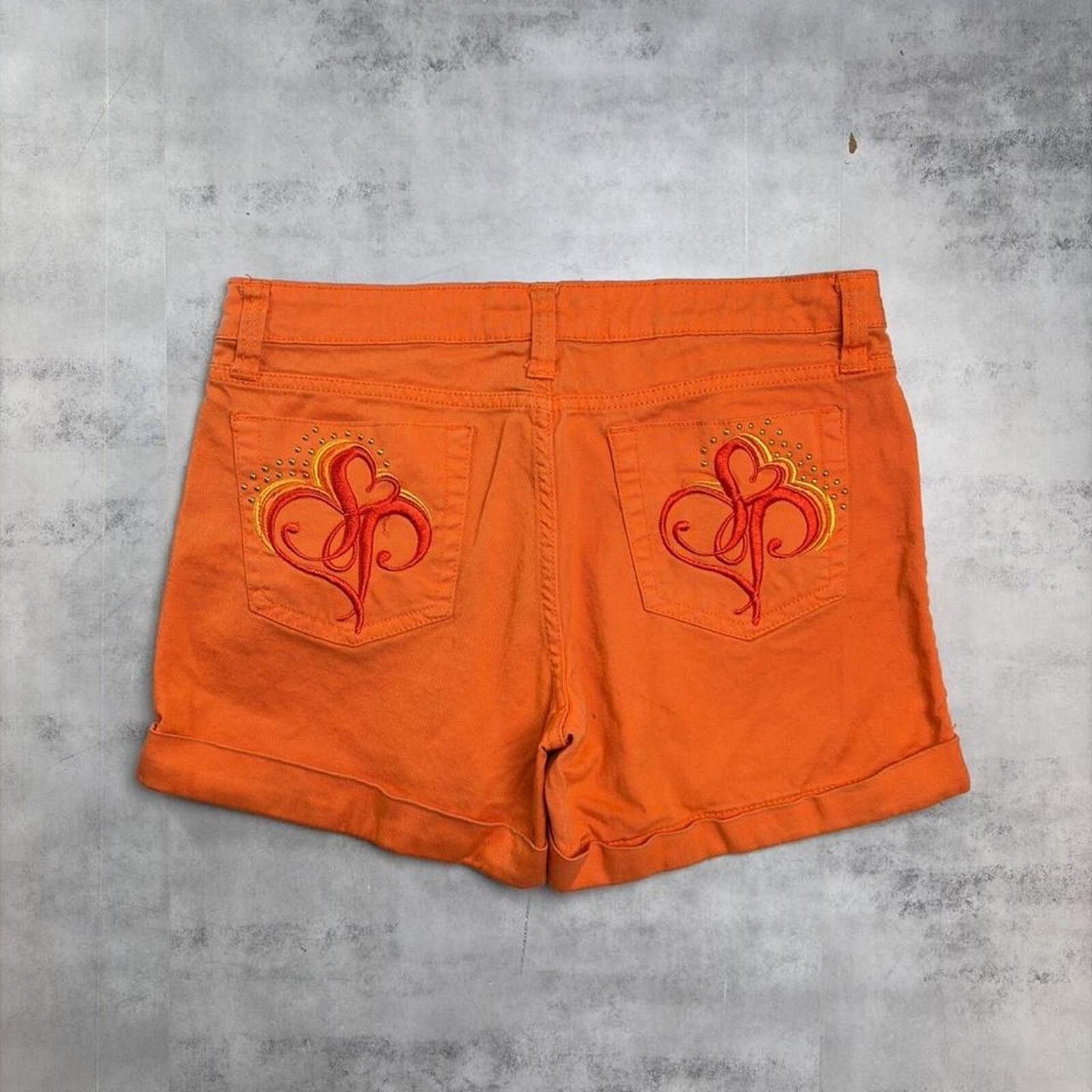 Southpole Y2K Orange Southpole Grunge Skater Mini Shorts Size 34" / US 12 / IT 48 - 1 Thumbnail