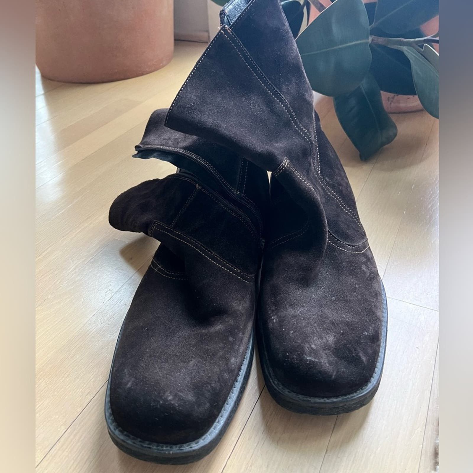 Vintage Men’s chocolate brown suede mid-calf boots size 10.5 Size US 10.5 / EU 43-44 - 5 Thumbnail
