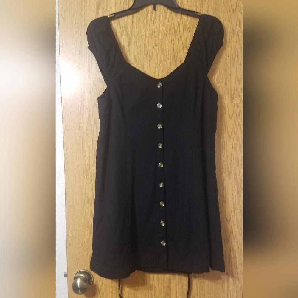 Designer American Eagle Chic Black Button-Down Dress Size Medium Size M / US 6-8 / IT 42-44 - 1 Thumbnail