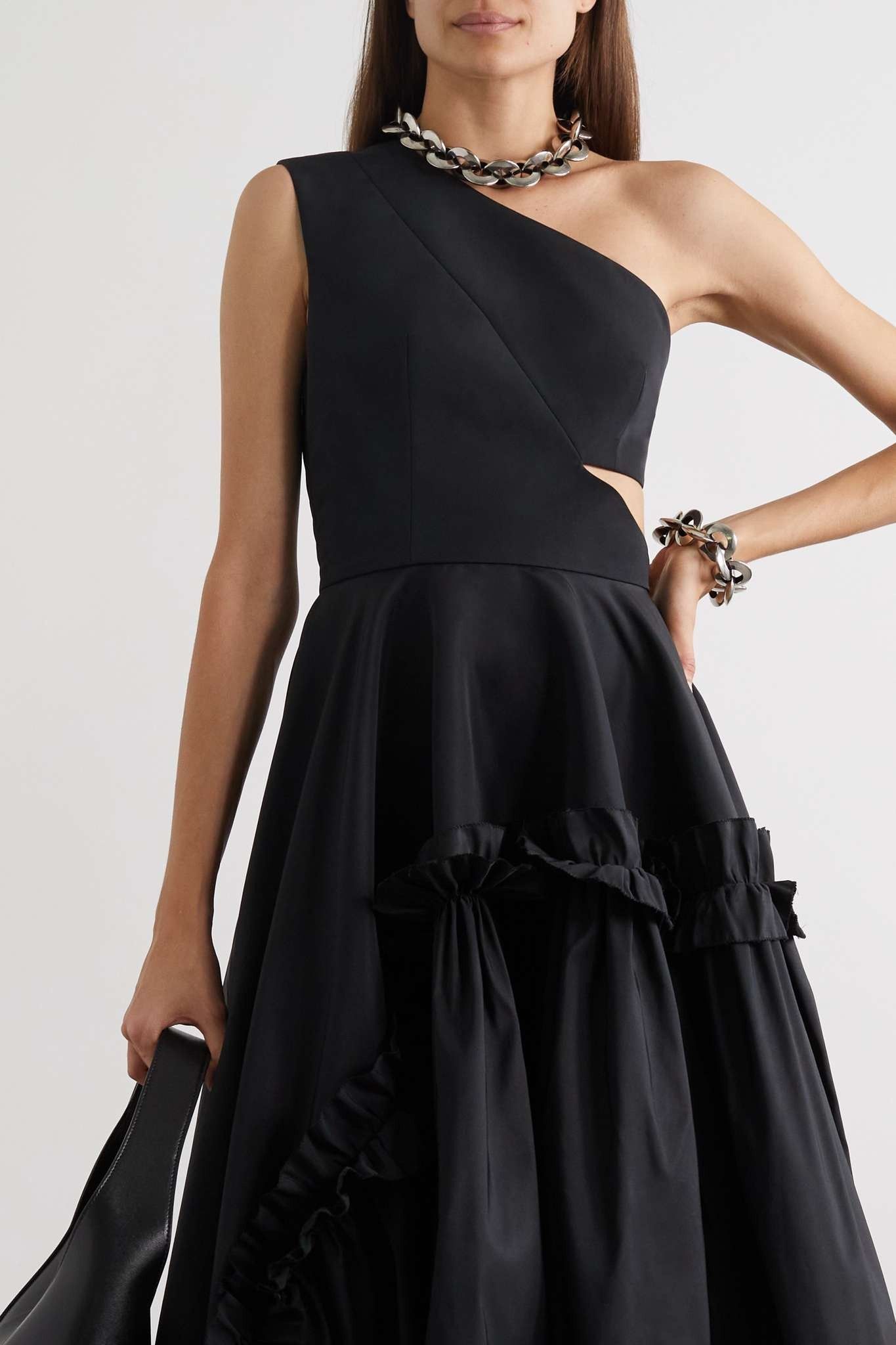 Alexander McQueen o1y0325 Midi Dress in Black Size M / US 6-8 / IT 42-44 - 3 Thumbnail