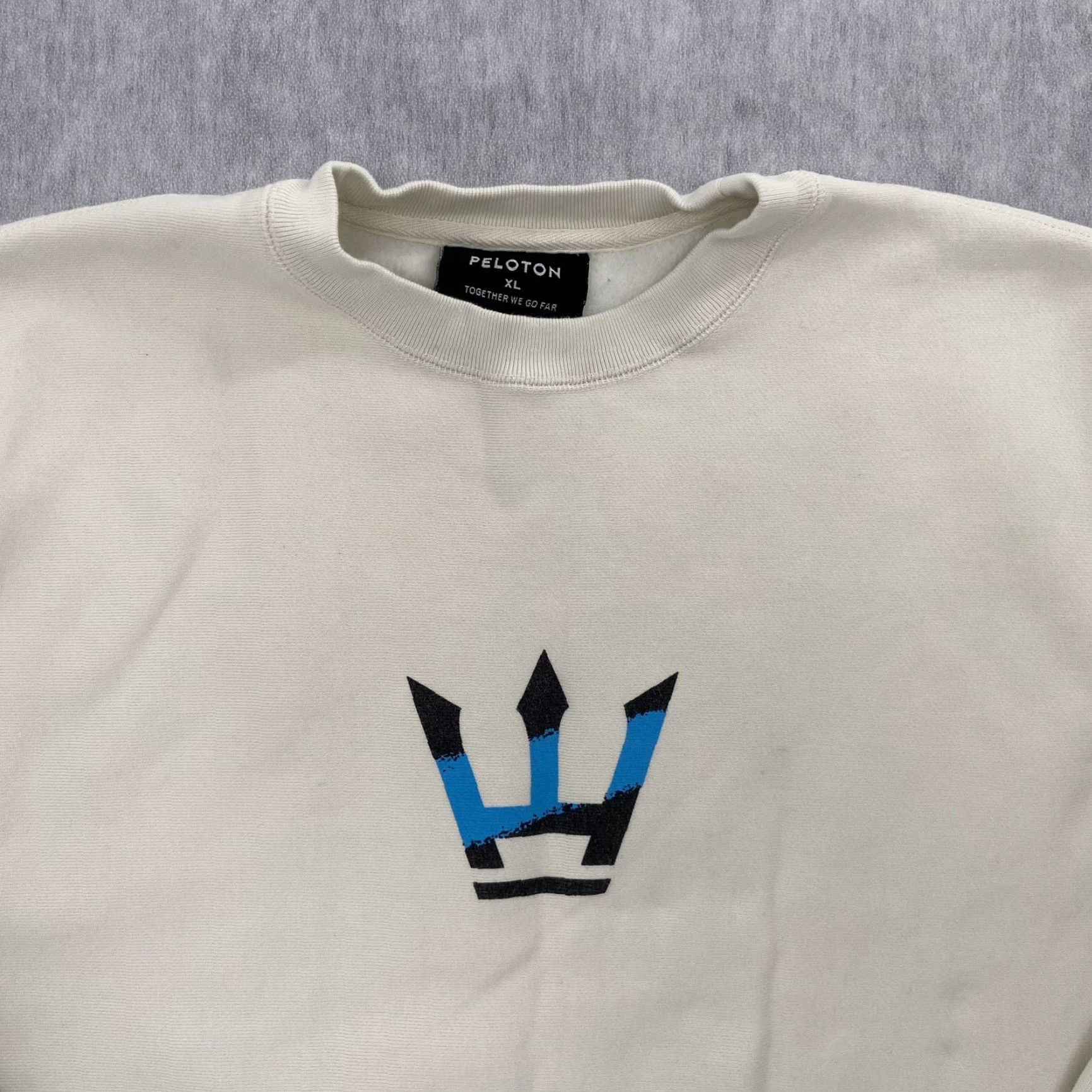 Vintage Peloton Together We Go Far Sweatshirt Adult XL White Logo Mens Size US XL / EU 56 / 4 - 4 Thumbnail