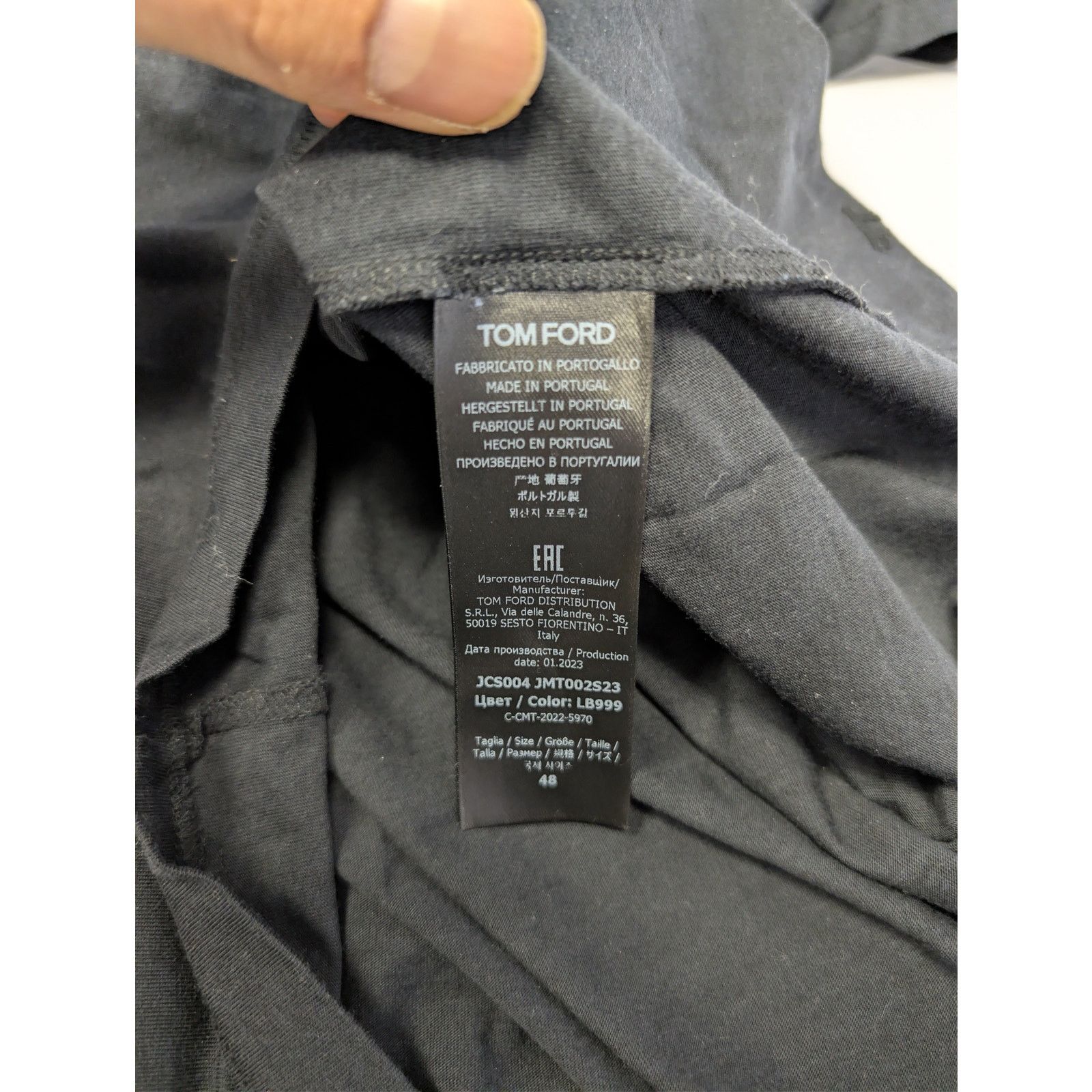 Tom Ford o1rshd1 CC20 Short Sleeve Crewneck T-Shirt in Black Size US M / EU 48-50 / 2 - 16 Thumbnail
