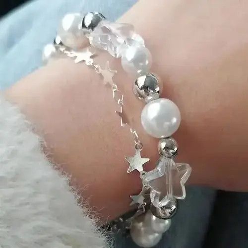 Jewelry Pearl Star Beaded Bracelet Size ONE SIZE - 2 Thumbnail