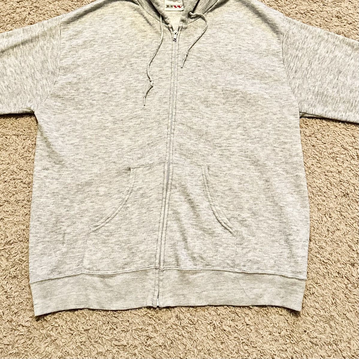 Vintage VINTAGE 80s GREY TRI BLEND ZIP UP HOODIE! Size US XL / EU 56 / 4 - 4 Thumbnail