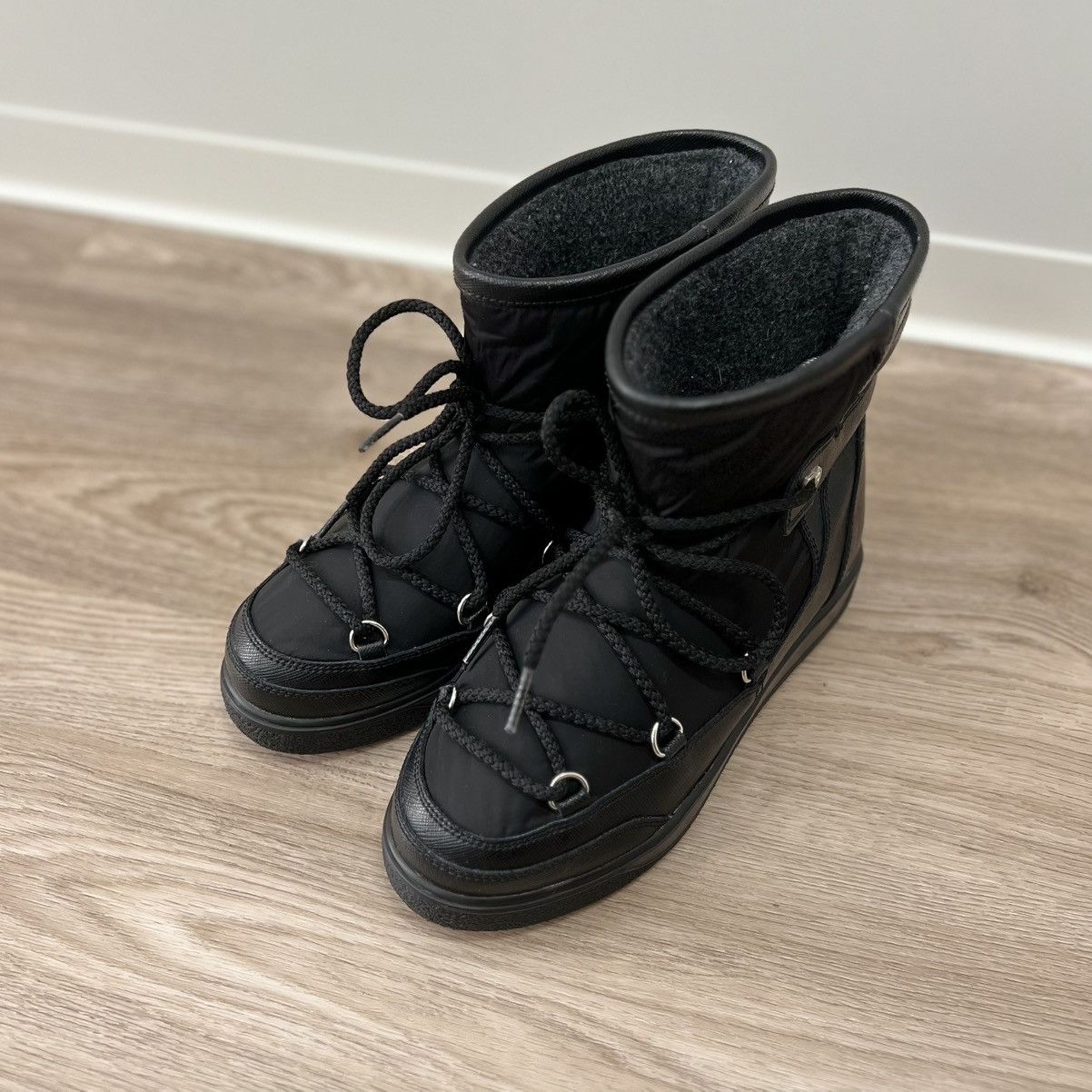 Moncler Moncler Fanny Apres Ski Black Snow Moon Boots Size US 6 / IT 36 - 5 Thumbnail