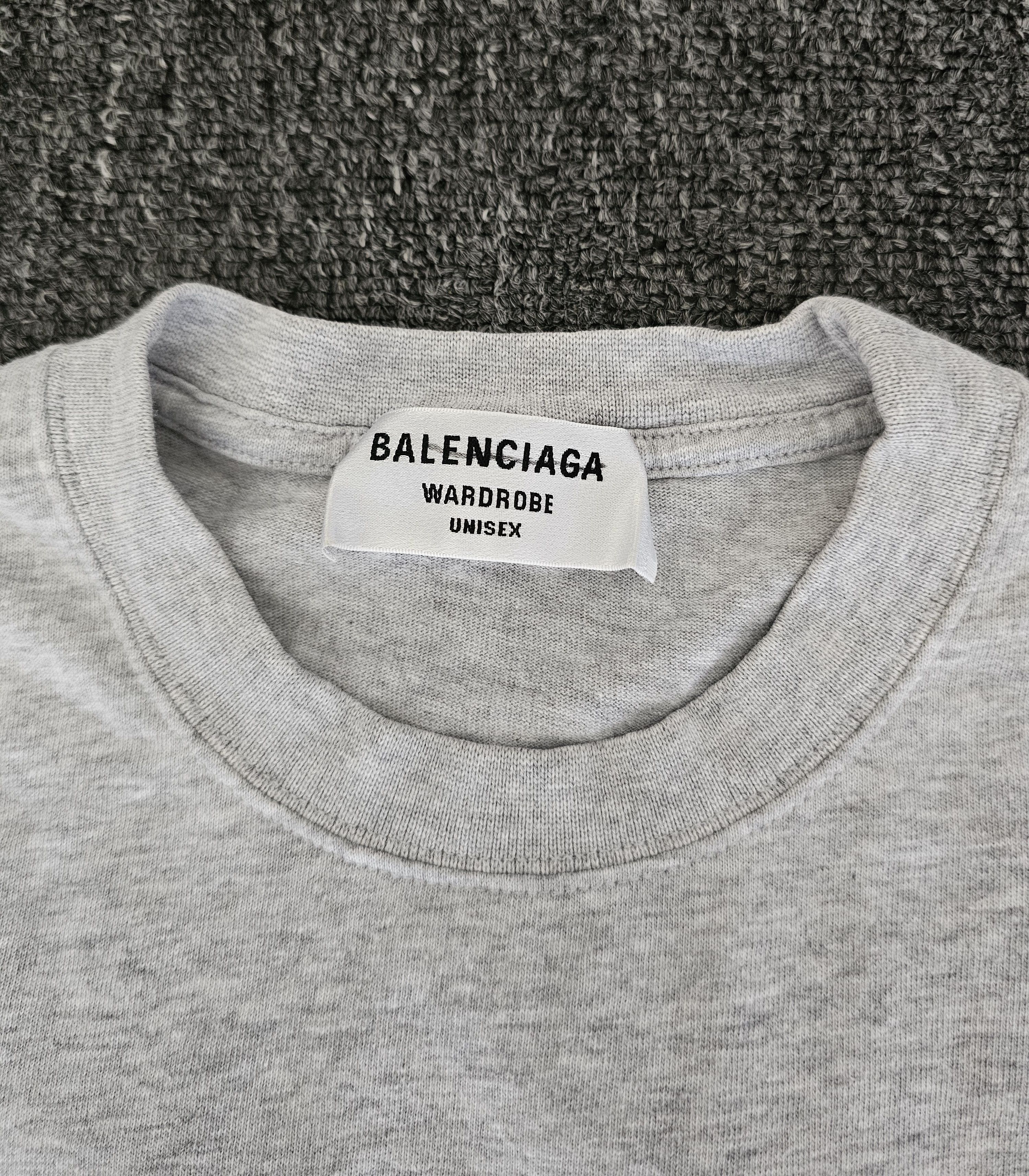 Balenciaga Balenciaga Women's Gray Embroidered T-Shirt Size S Size S / US 4 / IT 40 - 3 Thumbnail