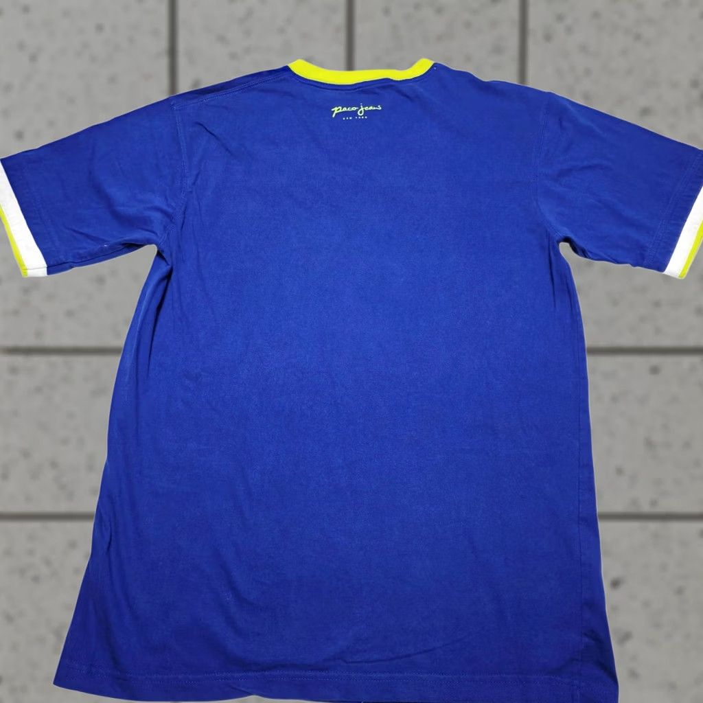Vintage VINTAGE Paco Jeans New York T-Shirt Mens 90s Spellout Size XL Blue Green Size US XL / EU 56 / 4 - 1 Thumbnail