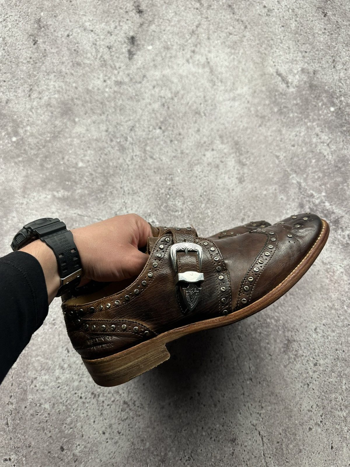 Japanese Brand Vintage Y2K Leather Shoes Japanese Style Avant Garde Metal Size US 8 / EU 41 - 15 Thumbnail