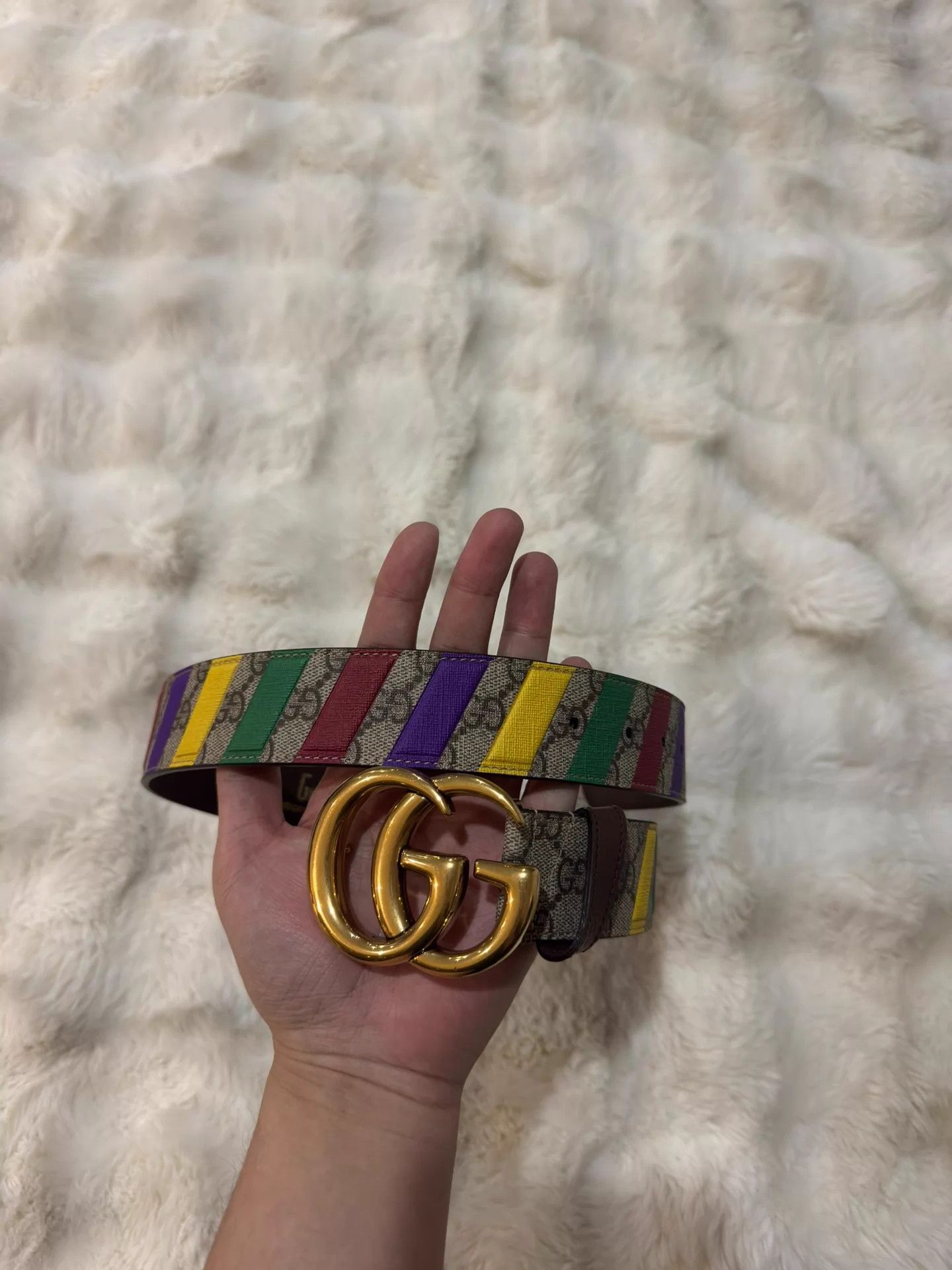 Gucci Gucci Rainbow GG Full Print Belt 80 New with Tags Size ONE SIZE - 1 Thumbnail