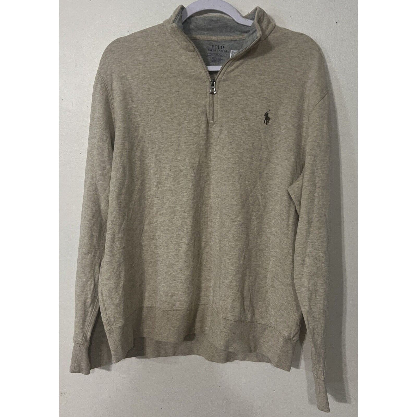 Polo Ralph Lauren Polo Ralph Lauren 1/4 Zip Pullover Sweater Cream Men's Large Size US L / EU 52-54 / 3 - 1 Thumbnail