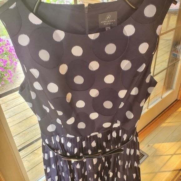 Adrianna Papell Adrianna Papell Pleated Burn Out Dot Fit and Flare Sz. 14 Dr Size XL / US 12-14 / IT 48-50 - 3 Thumbnail