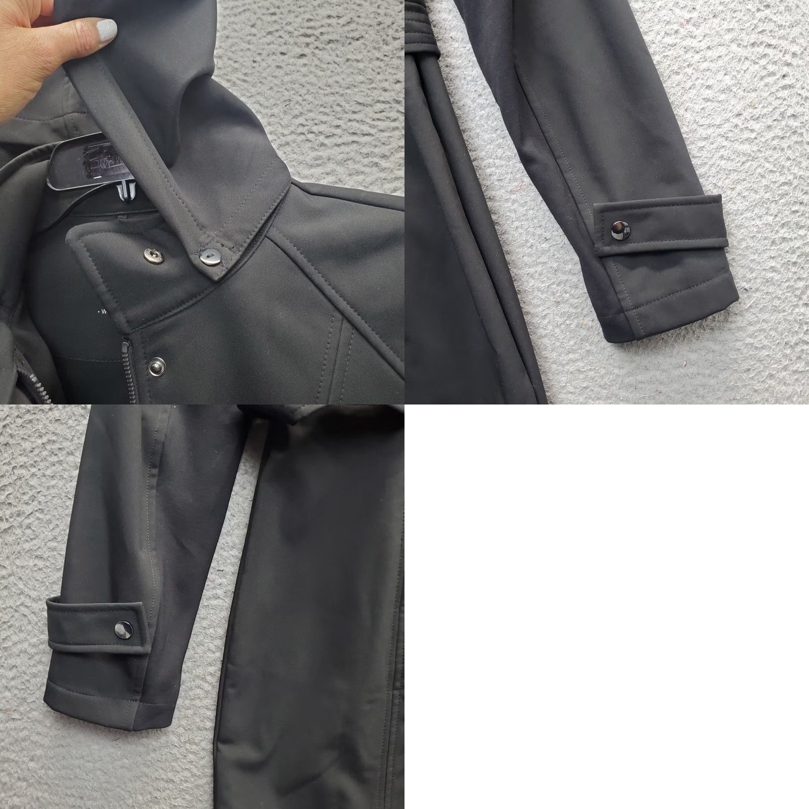 Vintage Sebby Coat Womens M Black Collection Trench Water Resistant Windproof Zip EUC Size M / US 6-8 / IT 42-44 - 9 Thumbnail