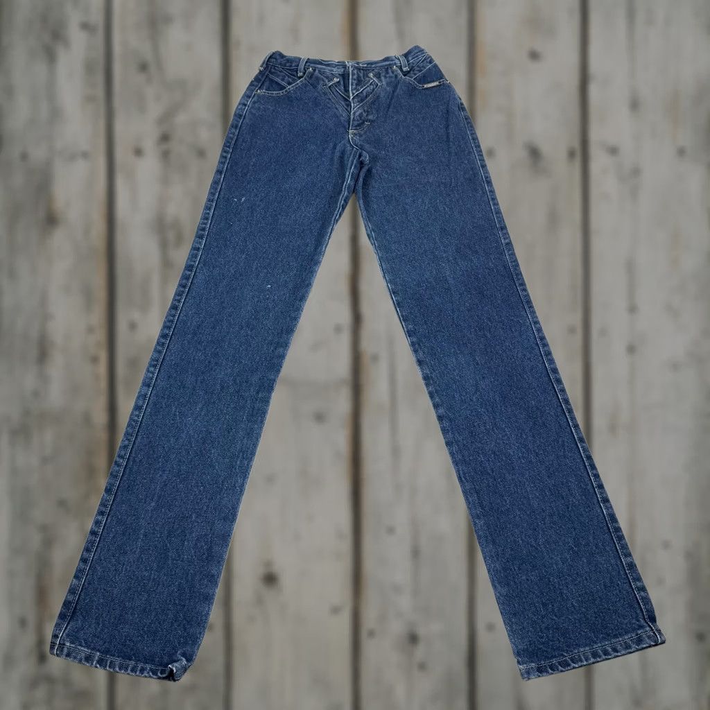 Denime VINTAGE Rough Rider Jeans Womens 7 Blue Bare Back Slim Fit Denim Pants Western Shirt? Size 28" / US 6 / IT 42 - 1 Thumbnail