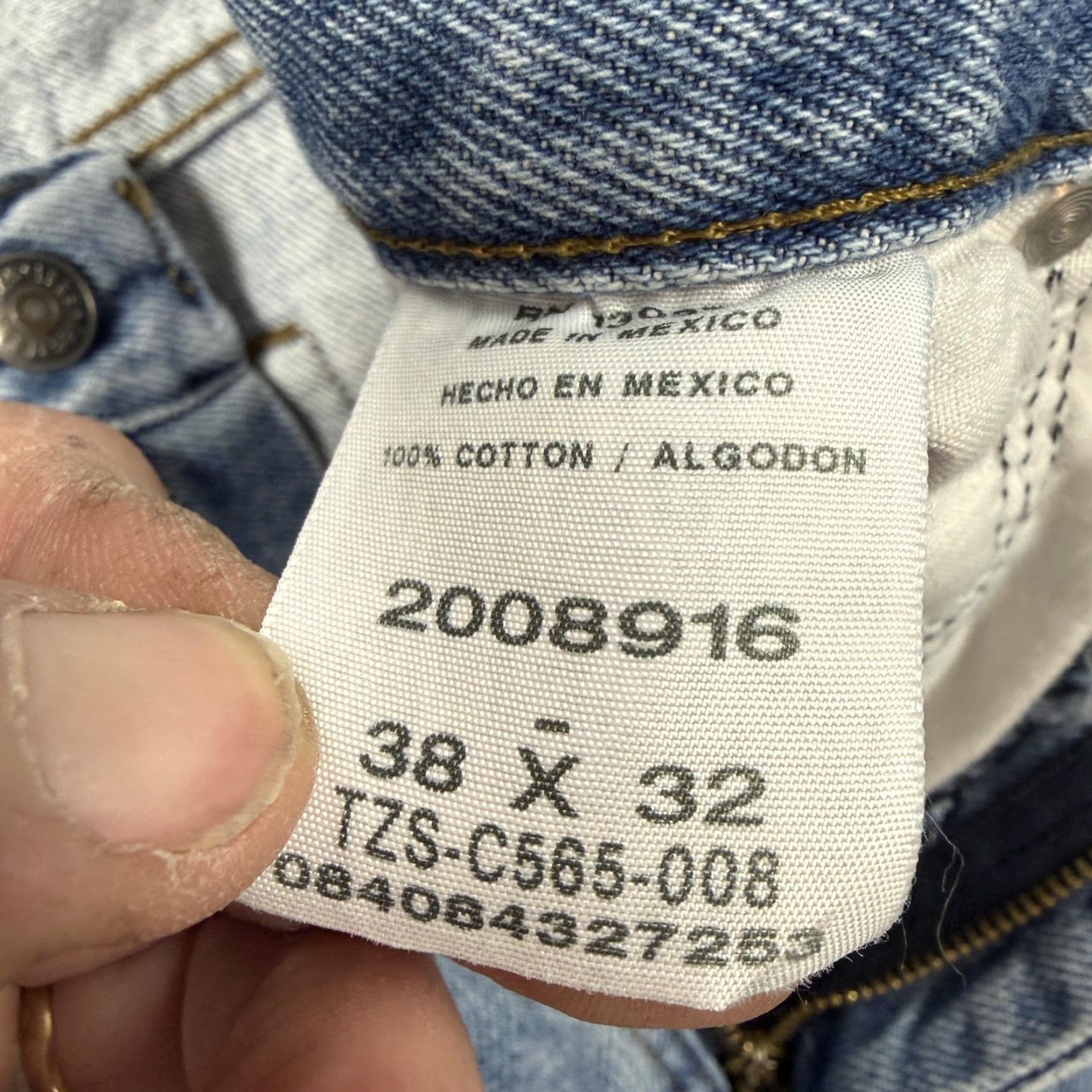 Lee Lee Jeans Mens 38x31 Blue Denim Regular Fit Straight Leg - 5-Pocket Design, Button Zip, Cotton, Casual Men’s Jeans Size US 38 / EU 54 - 7 Thumbnail