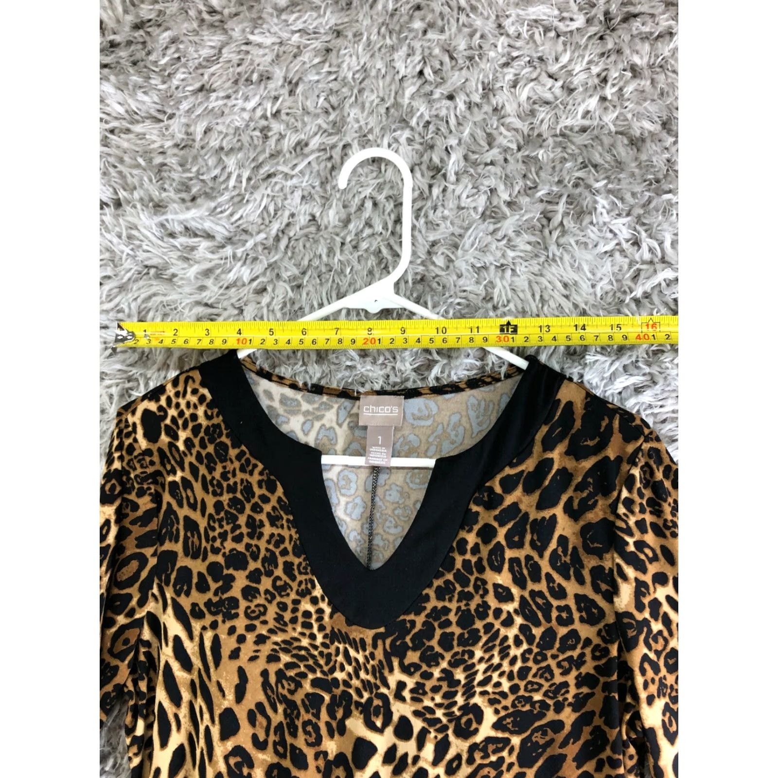 Vintage Chico's Dress Womens Size 1 Cheetah Print Dolman Sleeve Polyester Spandex V-Neck Pullover Midi/3/4 Sleeve Animal Print Brown Size XS / US 0-2 / IT 36-38 - 4 Thumbnail