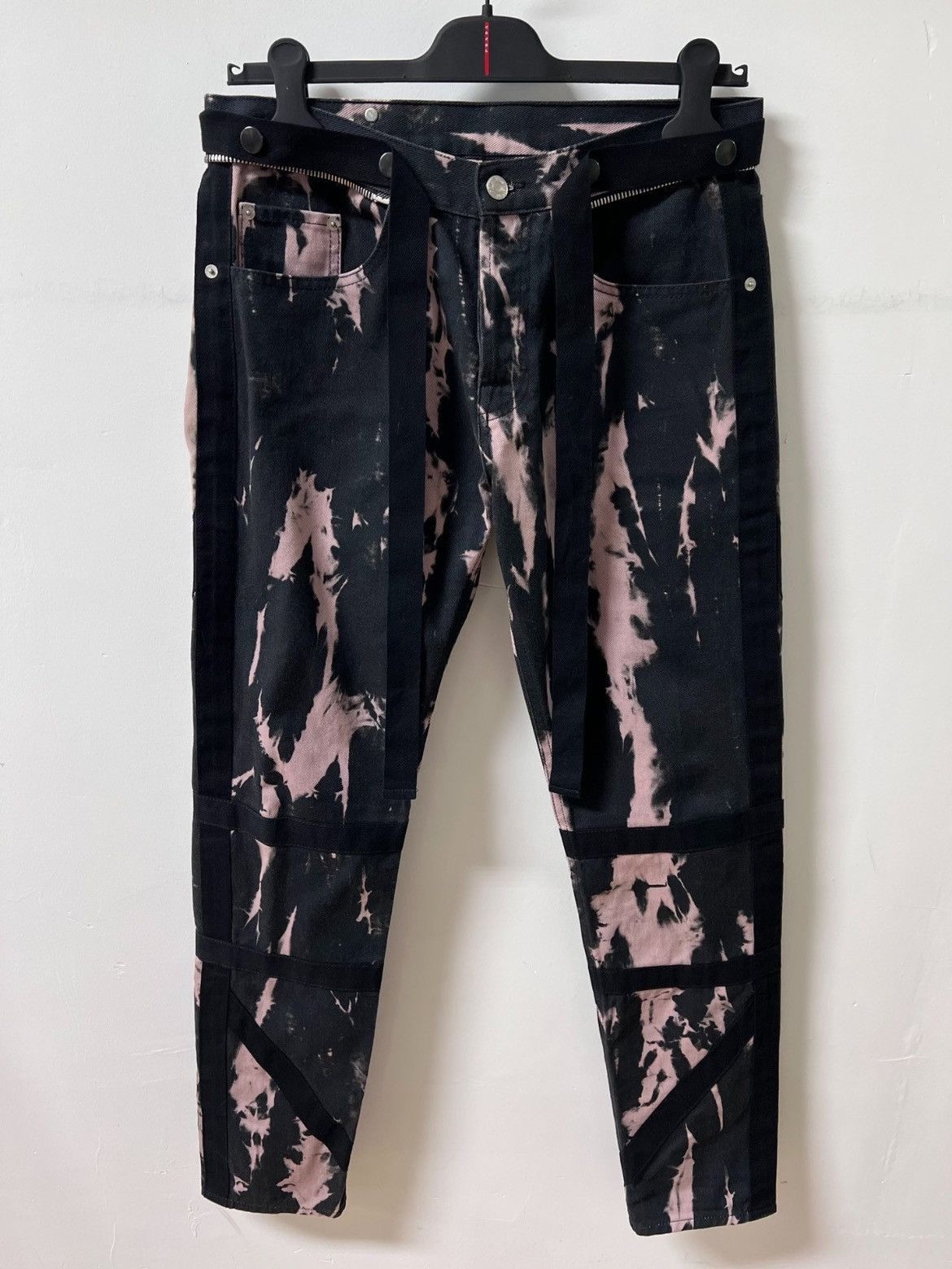 Dries Van Noten AW14 Tie Dye Bondage Biker Pants Jeans | Grailed