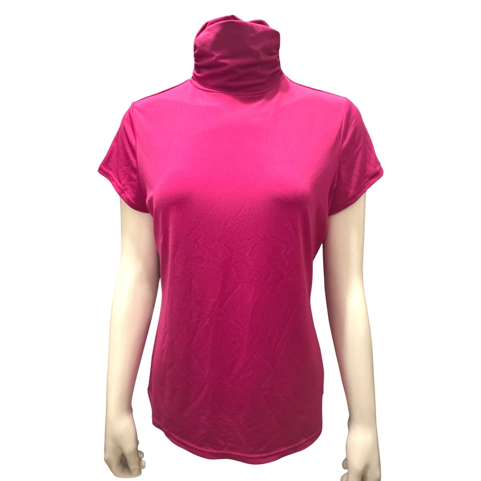 Alfani Alfani Petites PS Fuchsia Pink Mock Turtleneck Stretch Short Size S / US 4 / IT 40 - 5 Thumbnail