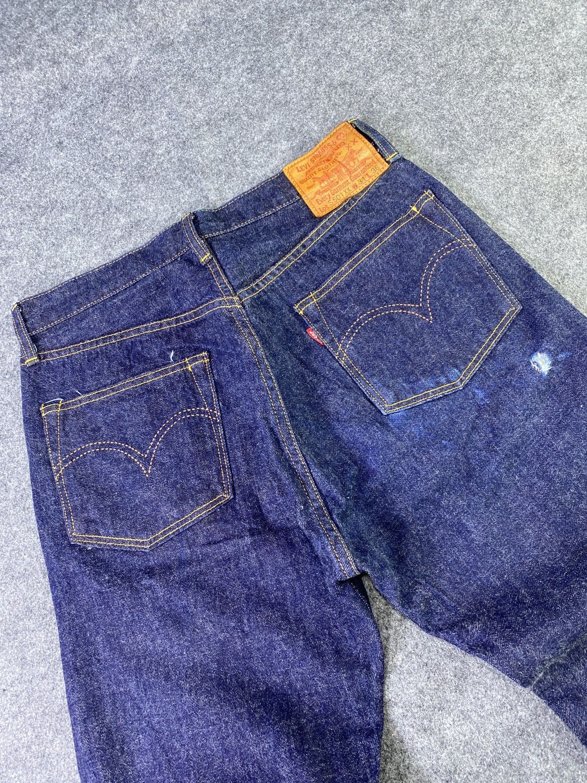 Jean × Levi's × Vintage VINTAGE LEVIS s501xx Big ‘E’ REDLINE BLUE JEANS-J889 Size US 29 - 14 Thumbnail