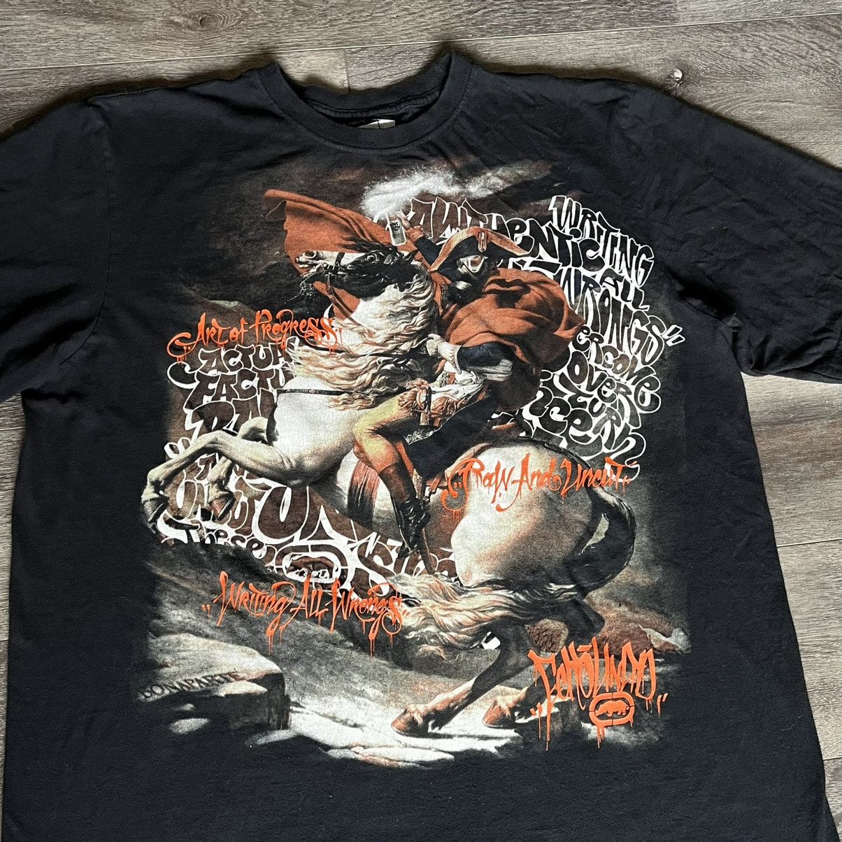 Ecko Unltd. Vintage 2000s Ecko Unlimited Writing all Wrongs Graphic Tee Size US XL / EU 56 / 4 - 3 Thumbnail