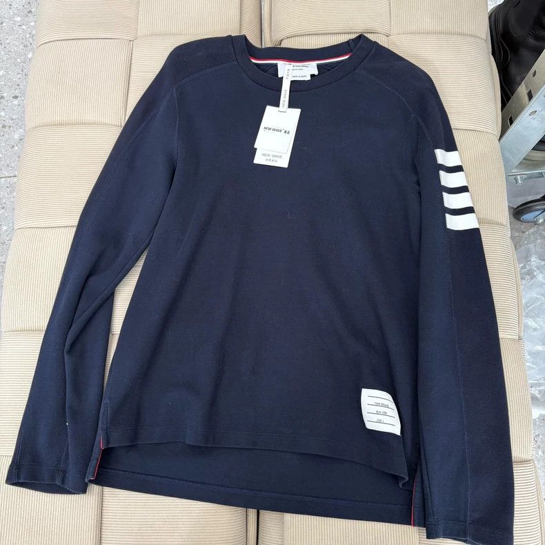 Thom Browne Thom Browne size1 Blue four-bar cotton long sleeves Size US S / EU 44-46 / 1 - 1 Thumbnail