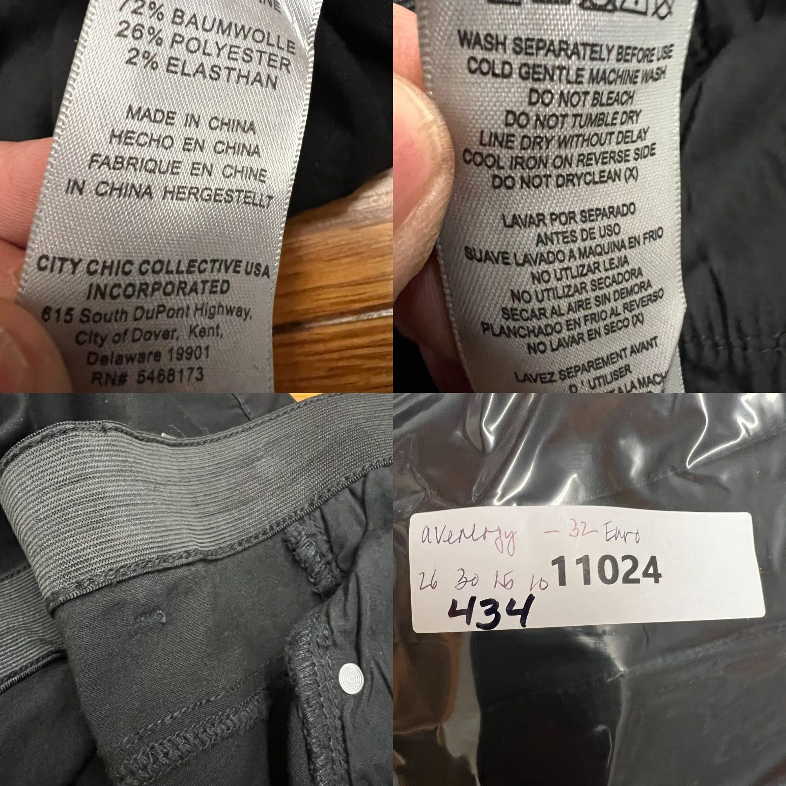 Vintage VINTAGE NO, Aveology Skinny Straight Jeans - Jeans - Adults - Size 32 - Black - Plus - 52x30 - Stretch - High Rise - Women Size 24" / US 00 / IT 34 - 8 Thumbnail