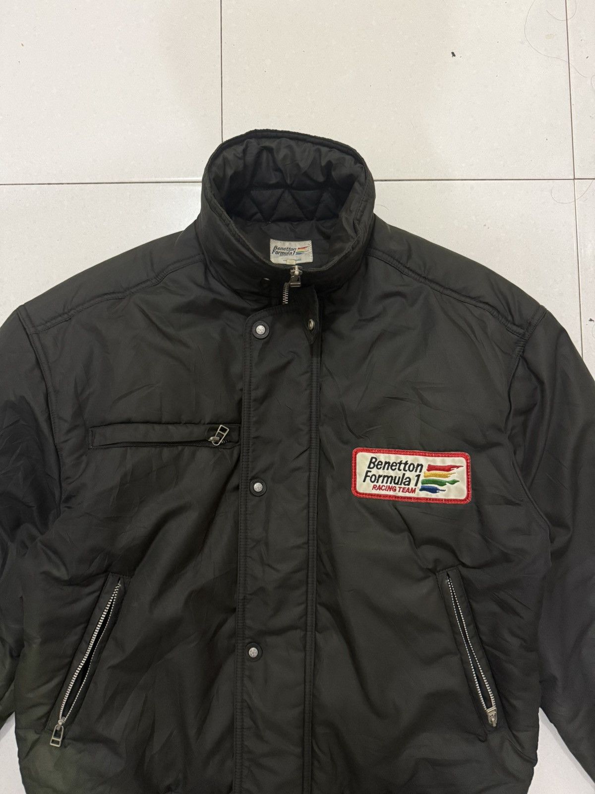 United Colors Of Benetton 90’s UCOB Big Logo Bomber Distress Jacket Size US M / EU 48-50 / 2 - 4 Thumbnail