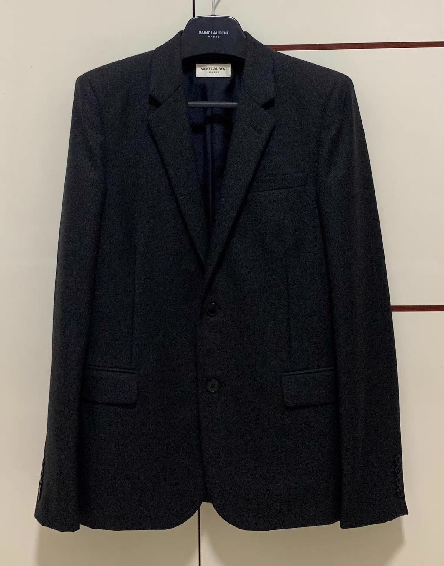 Saint Laurent Paris Gray Single-Breasted Blazer Size US M / EU 48-50 / 2 - 1 Thumbnail