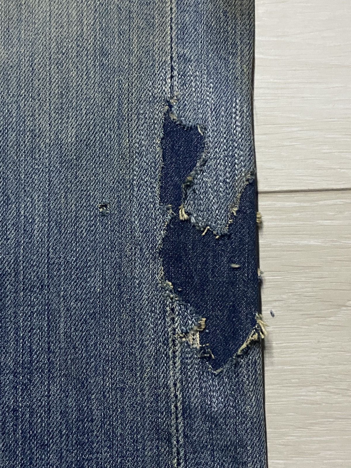 Evisu Crazy Vintage Evis 90s Heavy repaired Distressed Baggy Jeans Size US 33 - 18 Thumbnail